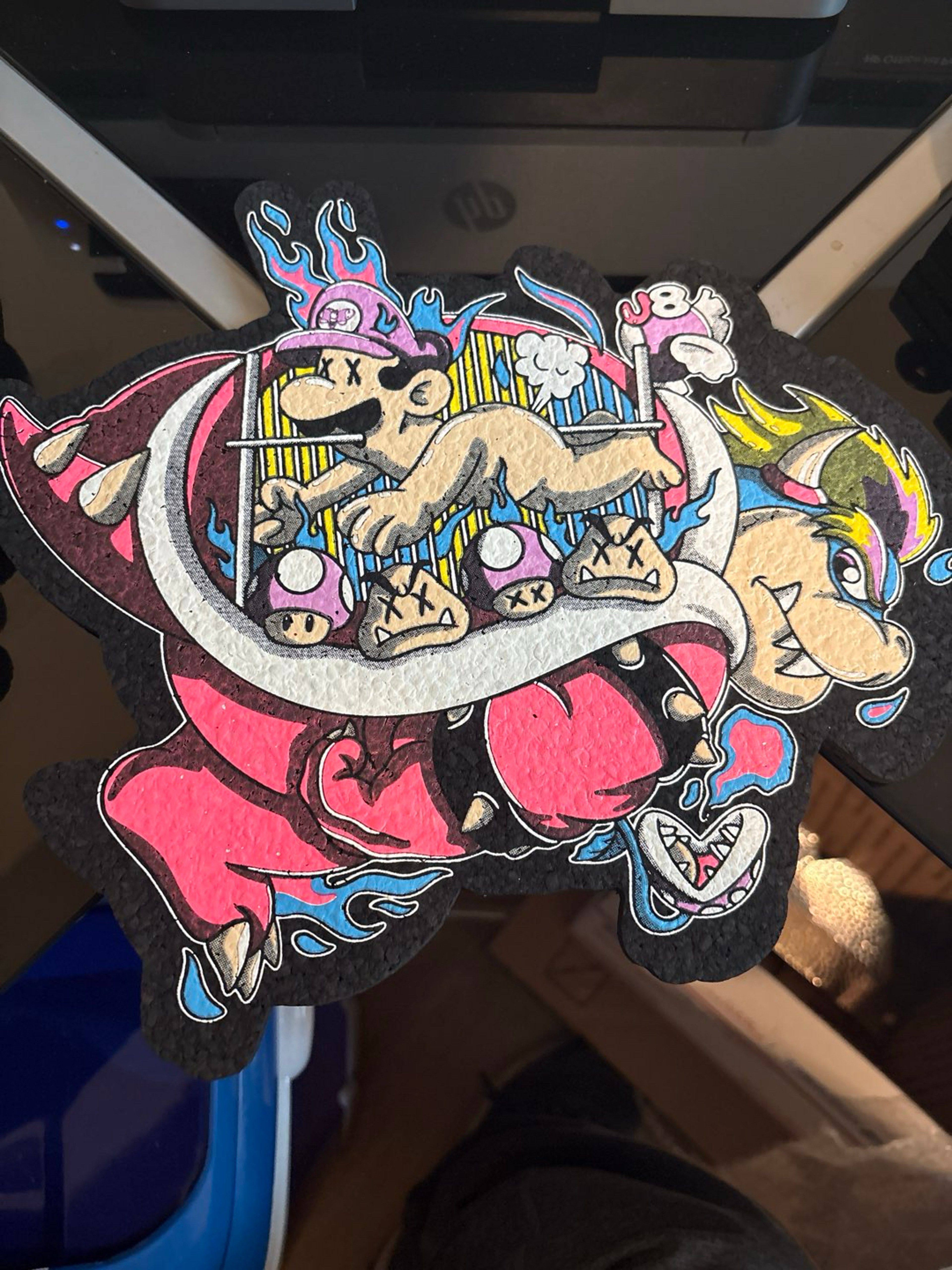 Preview pic of Dark Mountain Cult x 74 Lands collaboration UV Bowser and Luigi