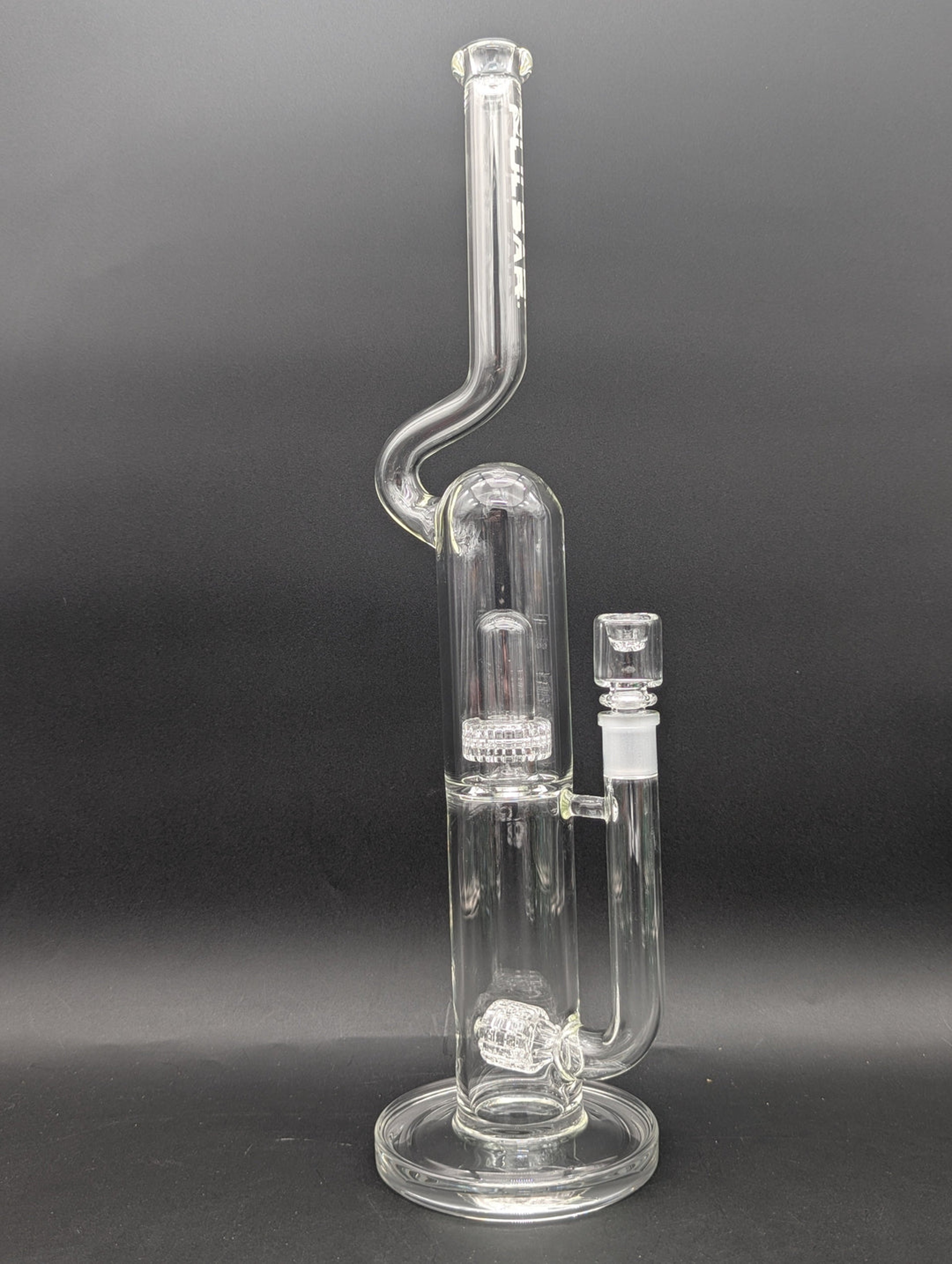 Preview pic of PULSAR KINK NECK DOUBLE CHAMBER CHUGGER GLASS WATER PIPE | 17.25"