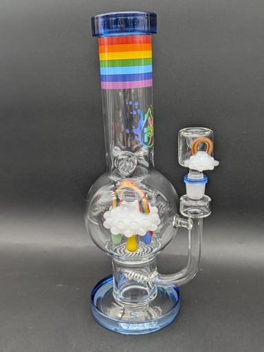 Preview pic of PULSAR ACID RAINBOWS BUBBLE BASE GLASS WATER PIPE | 12.75"