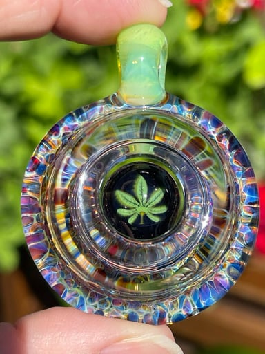 Preview pic of Optical Play Glass Necklace with Dave Strobel leaf murrini