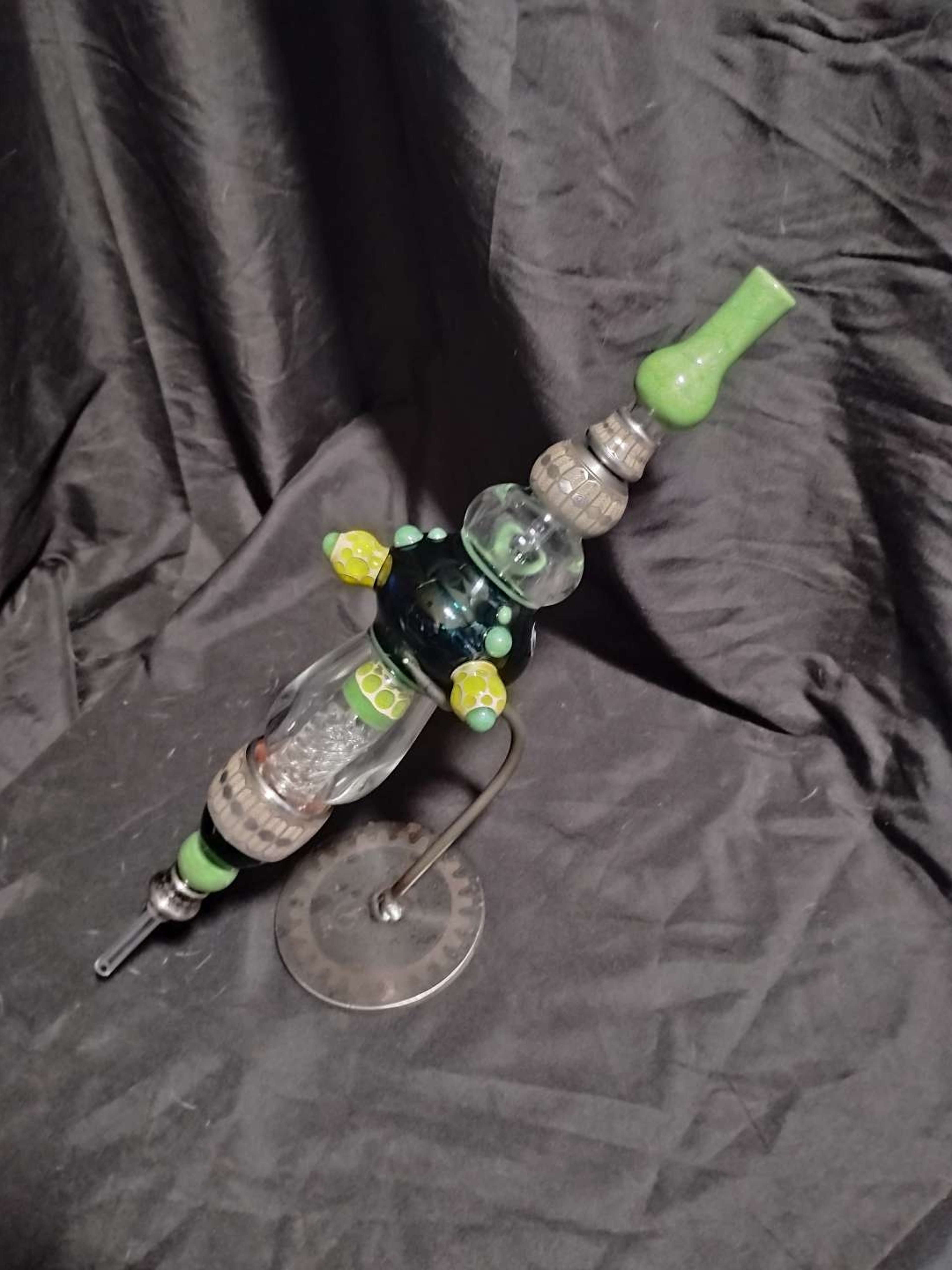 Preview pic of Wasatch Glass Honeysucker Kit – Lake Green + Sage – New w/ Box, Stand & Extras