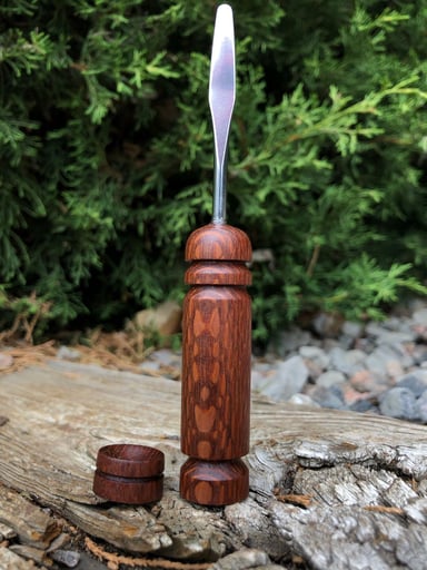 Preview pic of Leopardwood Dab Tool W/ Marble Stand