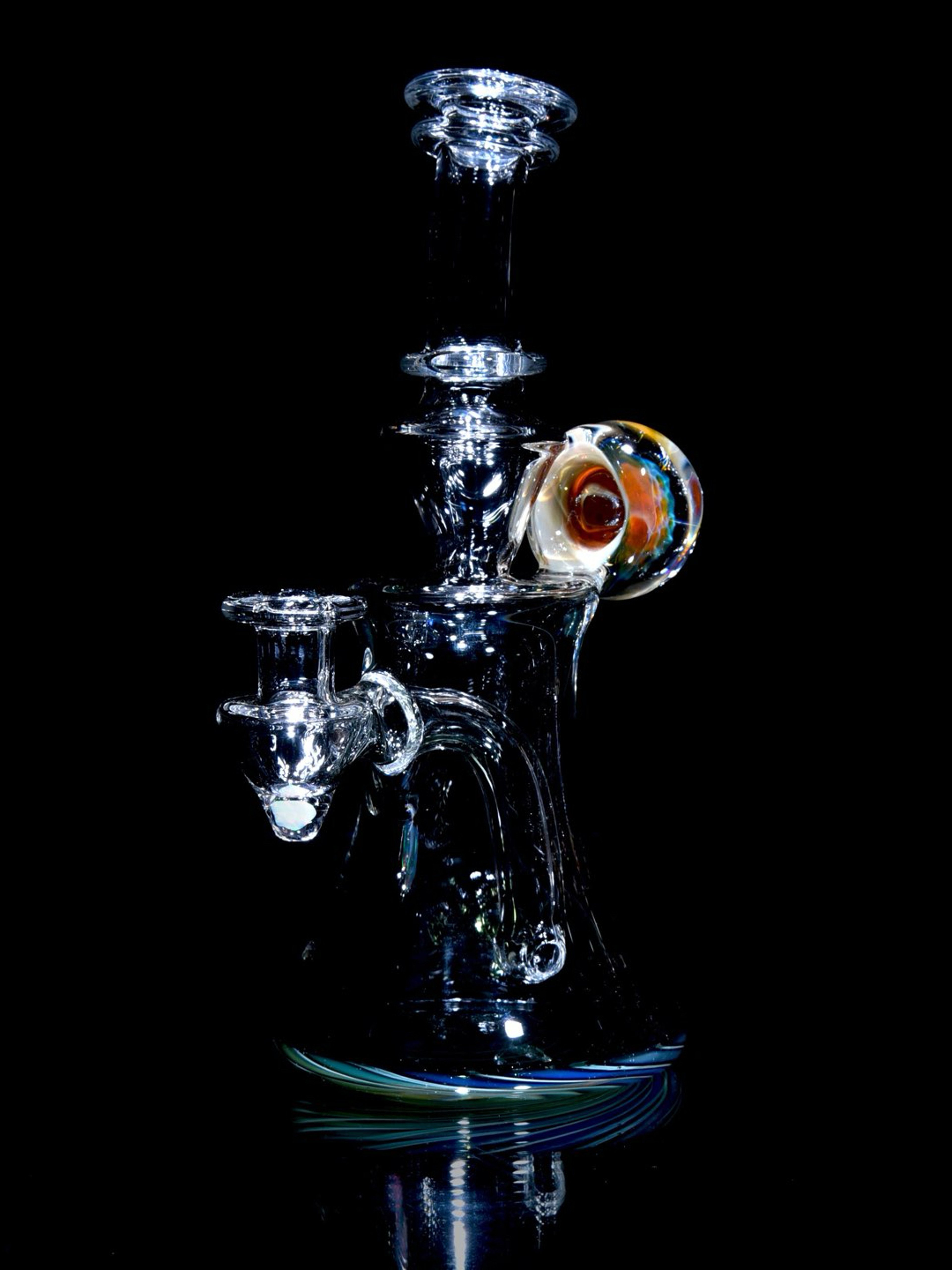 Preview pic of Jakers Glass - Fumed Reversal Base Banger Hanger w/ Implosion & Opal Joint - 10mm Female