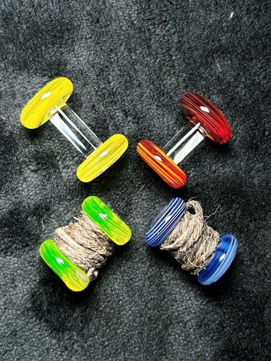 Preview pic of MarvinsGlass 4x Hemp Wick Holders 🌈