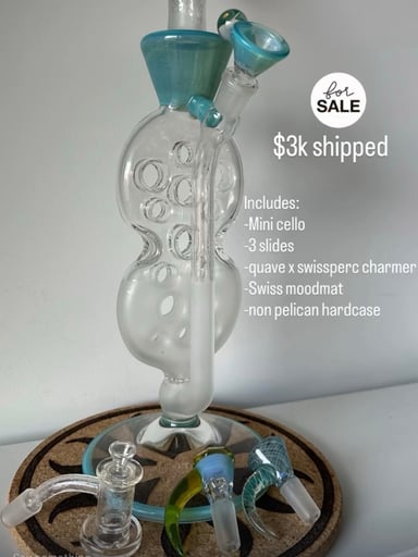 Preview pic of Swiss Perc Mini Cello in Aquarius over Icy White Satin
