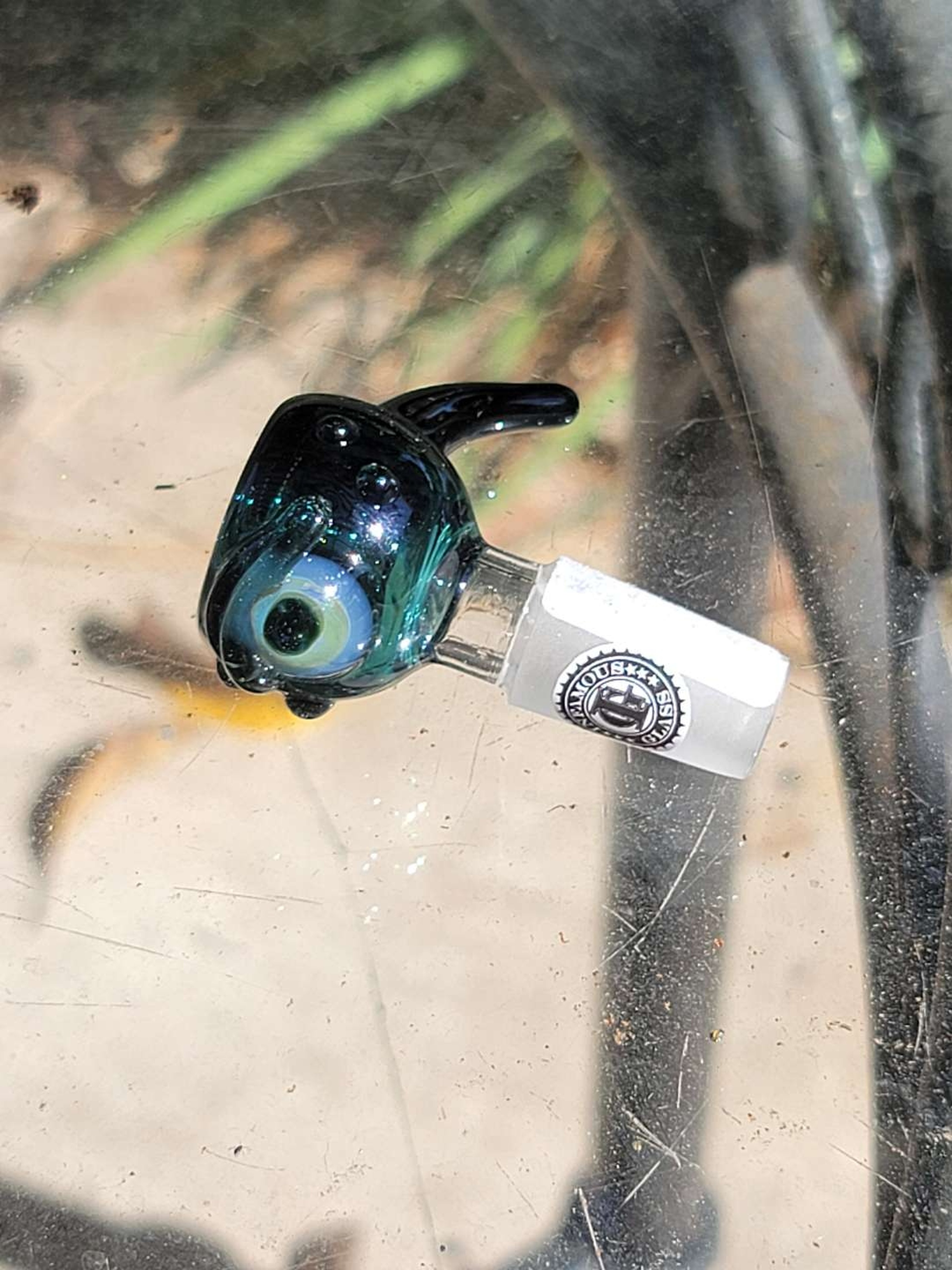 Infamous Glass Eyeball Bowl Green 14mm Male image 0