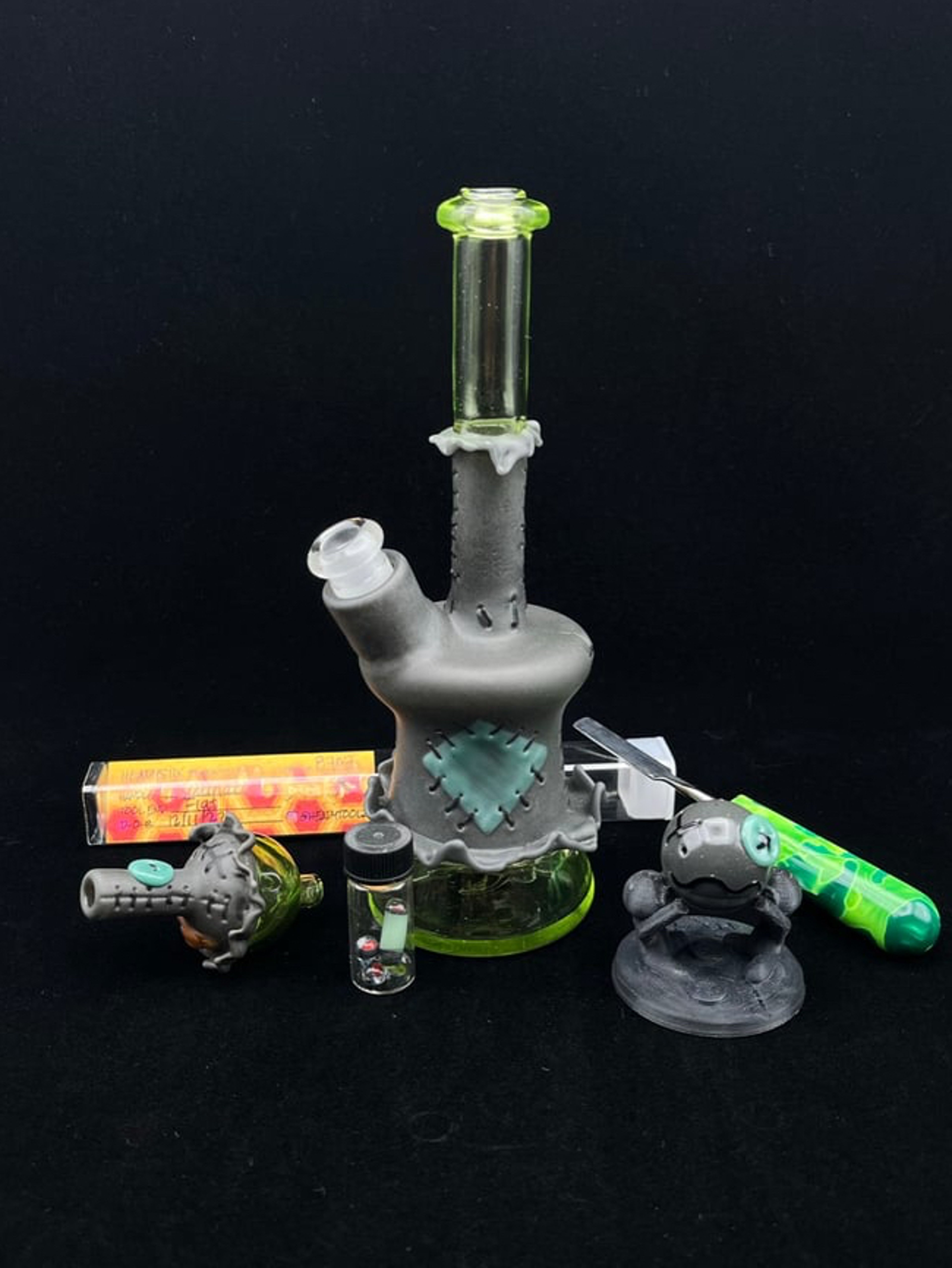 Preview pic of REPAIRED 10mm Portland Grey 7” Mini Tube Set by Muller Glass