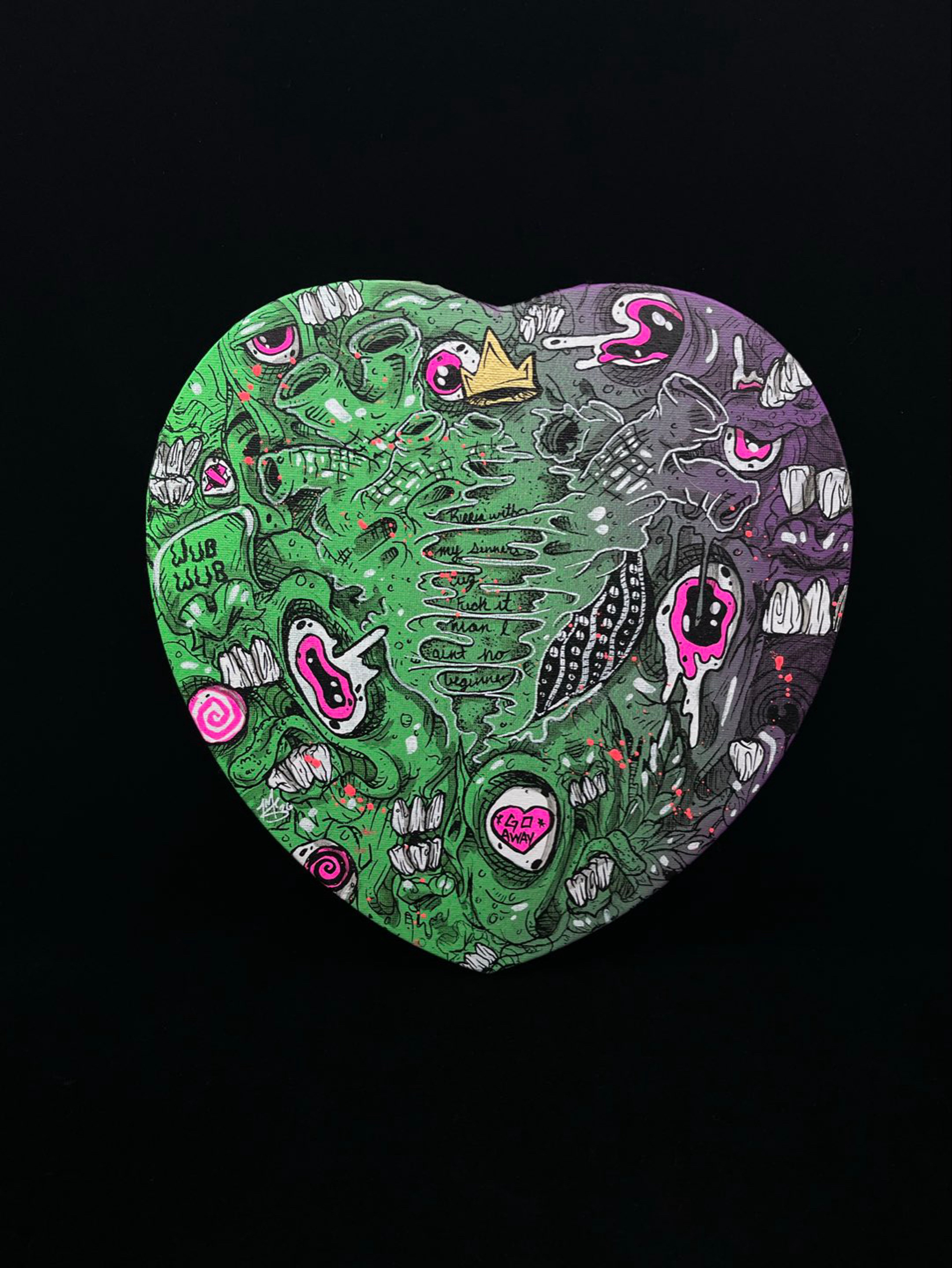 Preview pic of 2026 10” Heart Shaped Original Canvas “Hollow” by Jay Sween