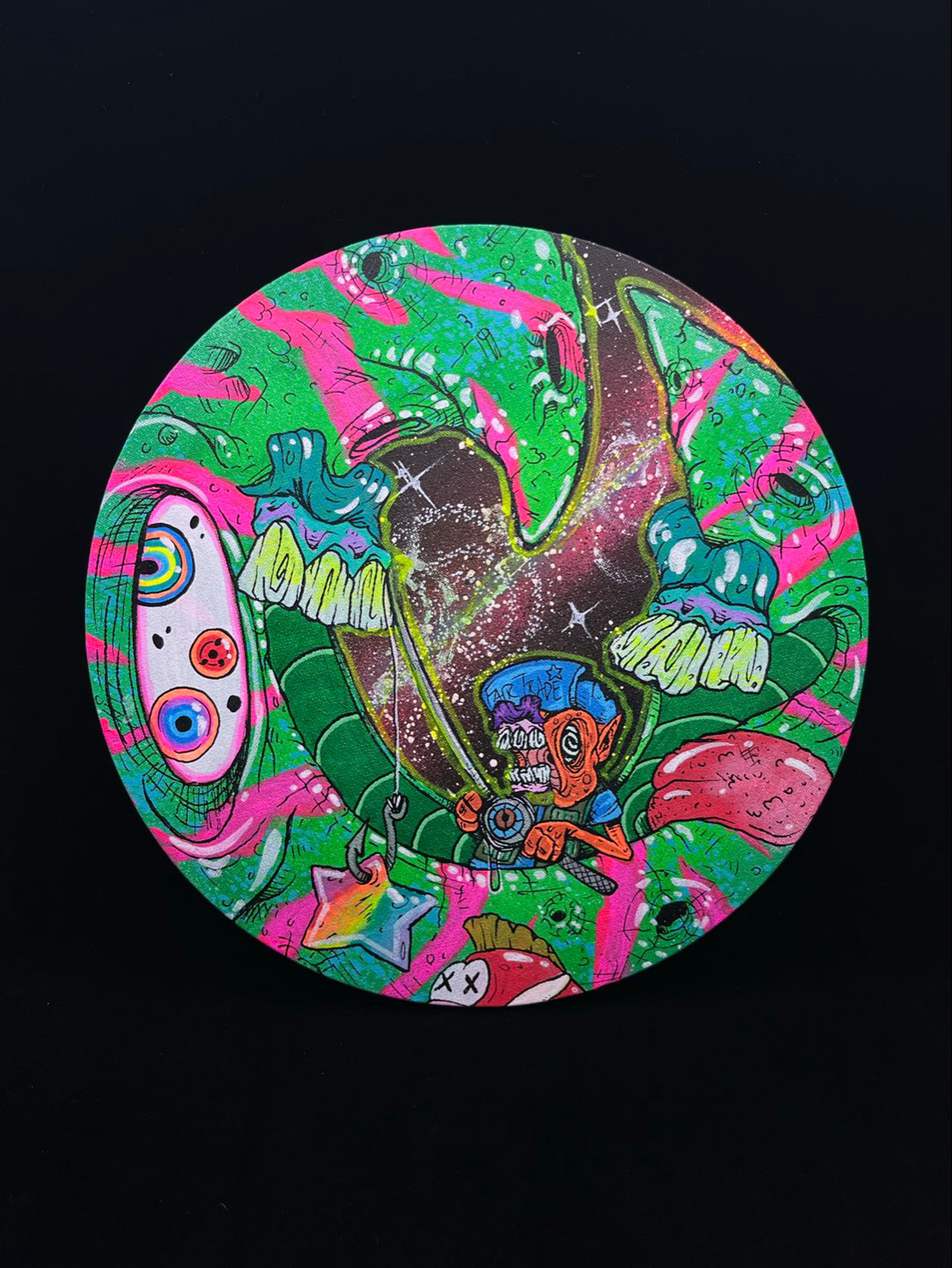 Preview pic of 12” Moon Original Canvas by Jay Sween