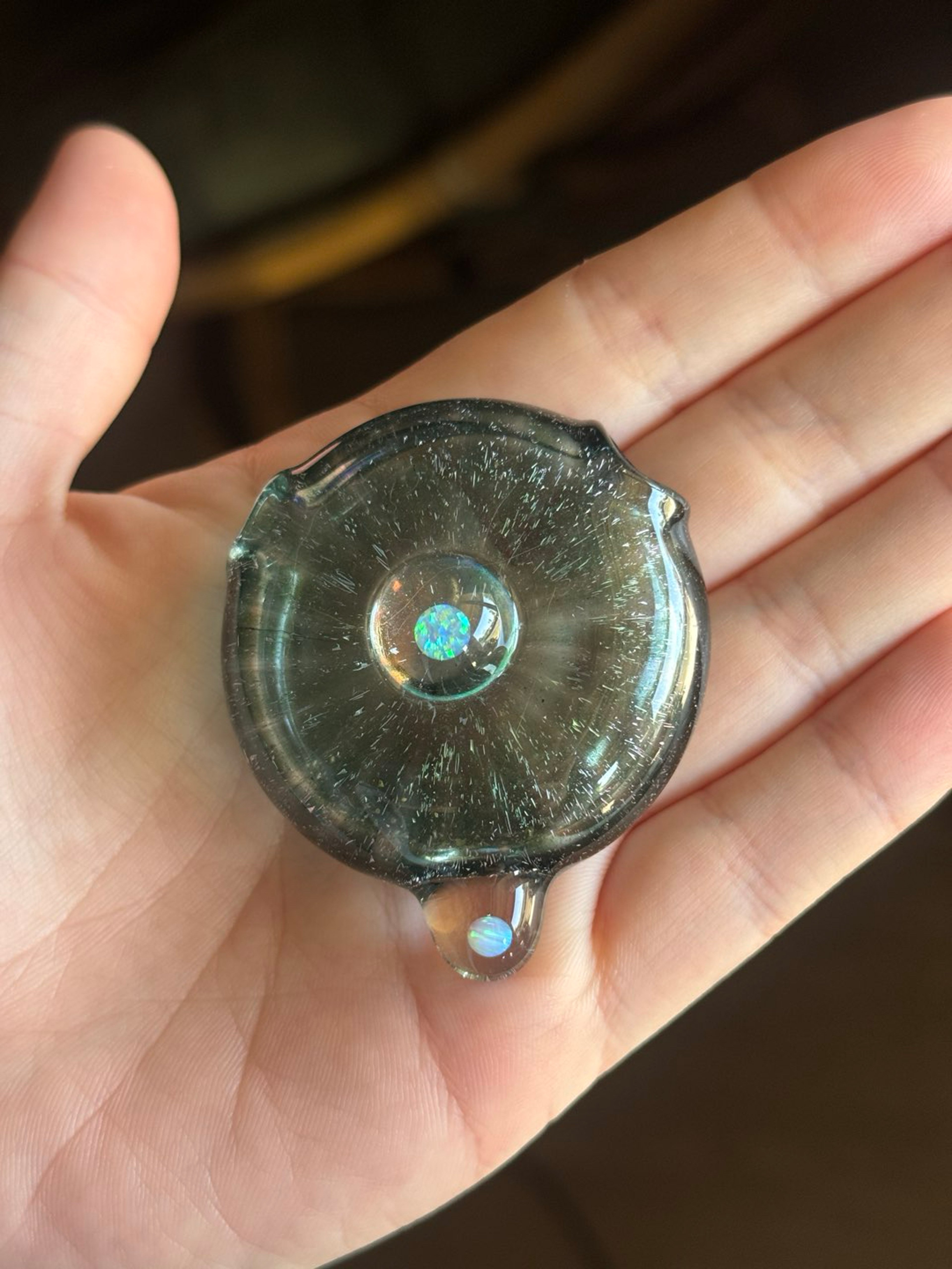 Preview pic of Dichro + Opal Disc Pendant - Fisk Glass