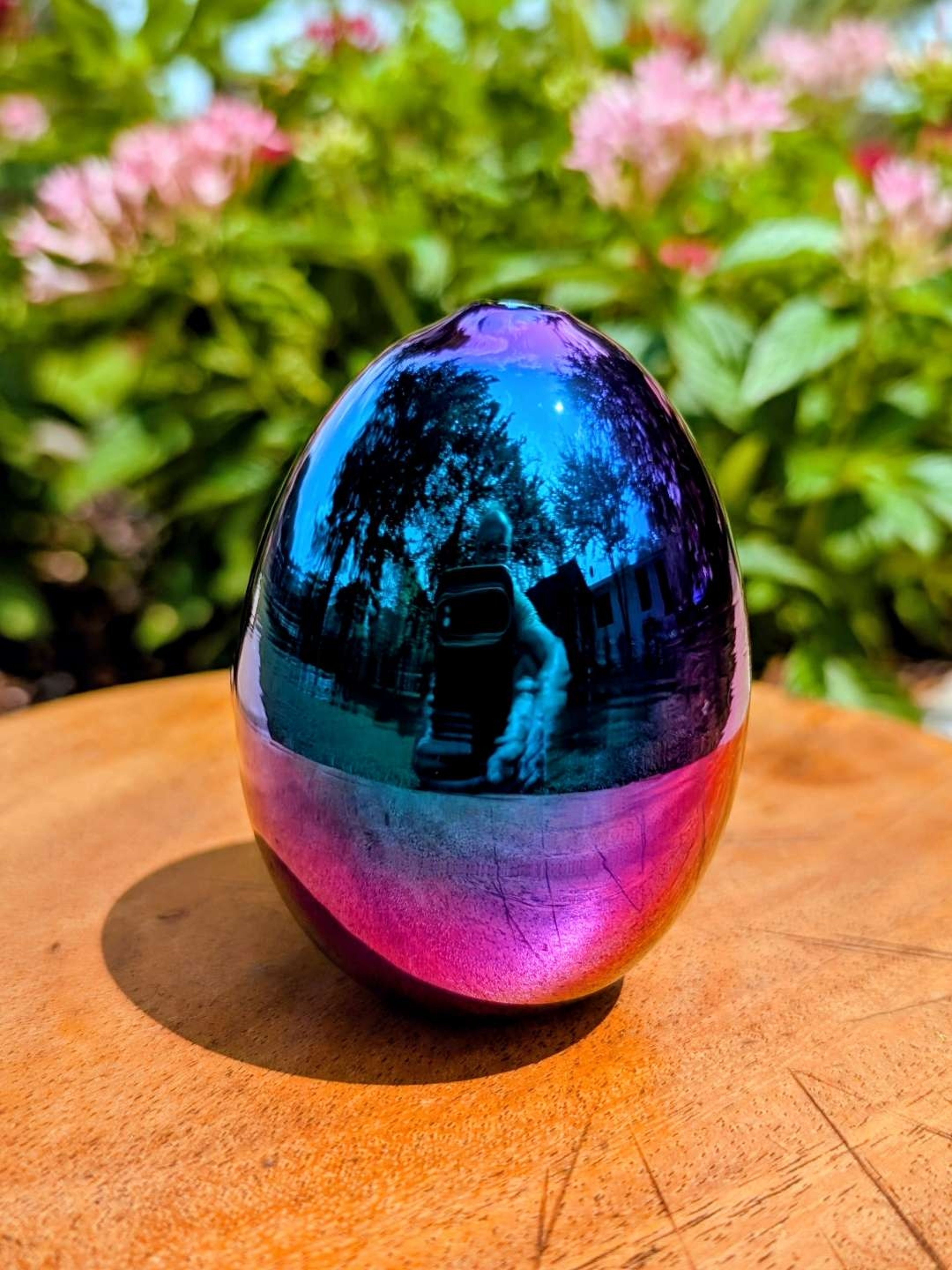 Preview pic of Metallic Electroplated Egg Pipe – "Metrix" Chameleon Pocket Dry Pipe