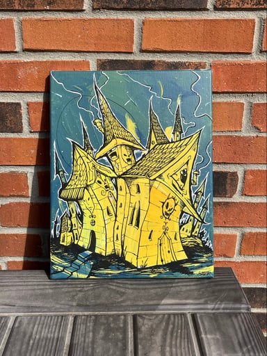 Preview pic of 11x17 “The 13th Village” Original Canvas by KaterTheAlchemist