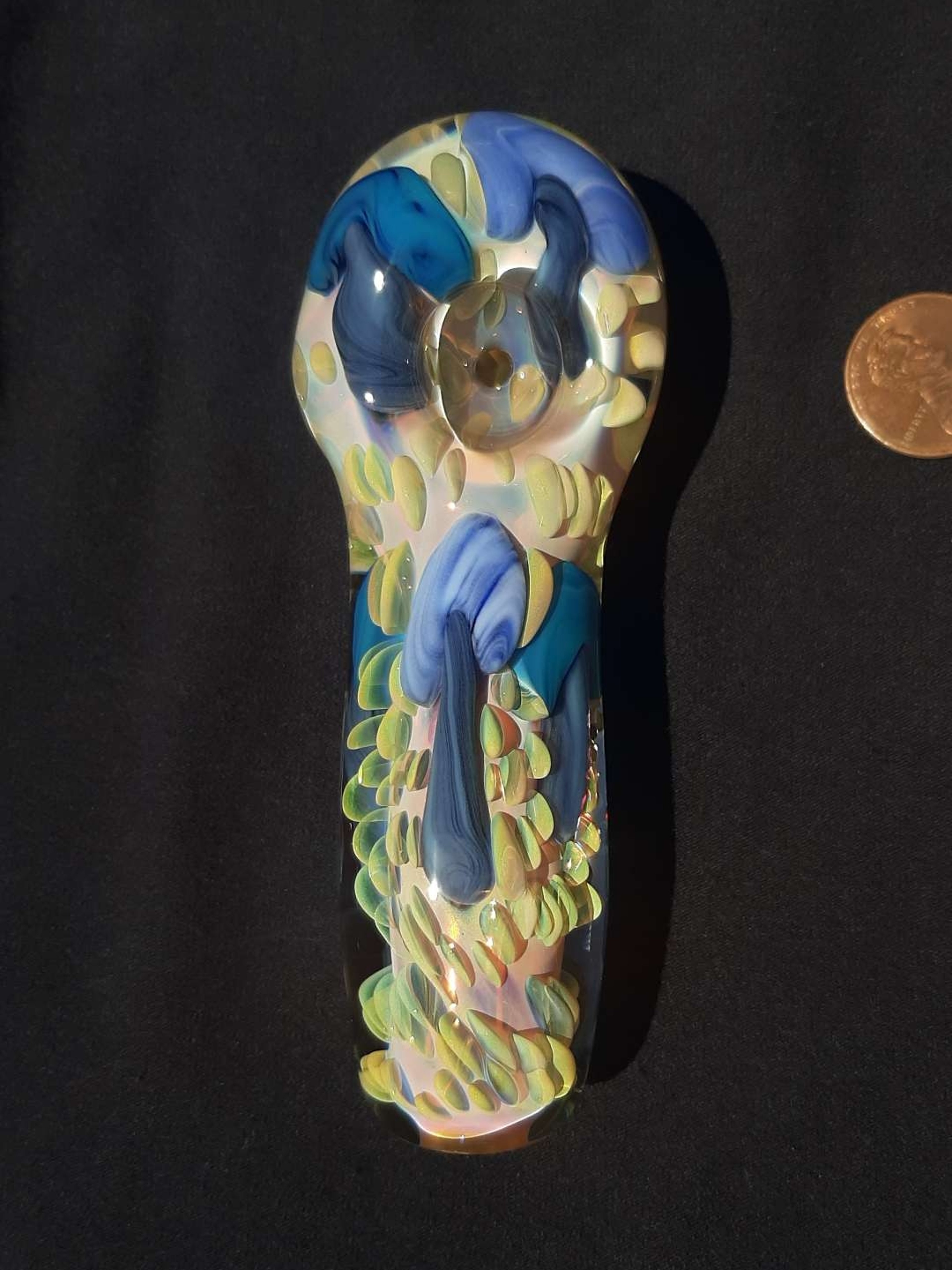 Preview pic of Inside out, color changing, borosilicate glass, mushroom pipe. FREE SHIPPING