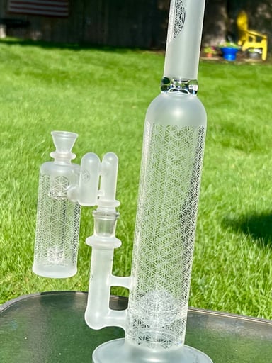Preview pic of SoL Glasswork Lace-Sphere Tube and Lace Ash Catcher 18mm