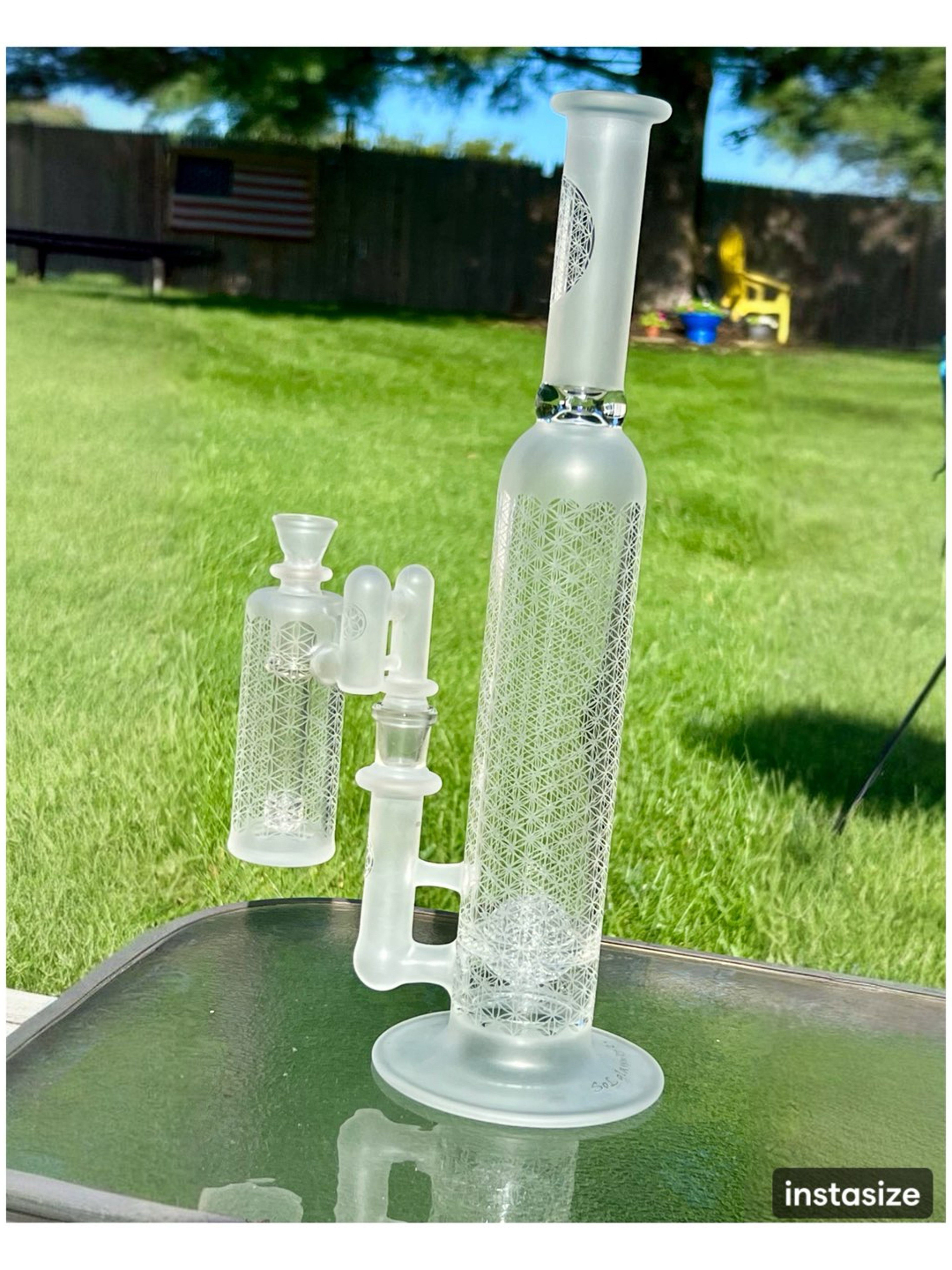 Preview pic of SoL Glasswork Lace-Sphere Tube and Lace Ash Catcher 18mm
