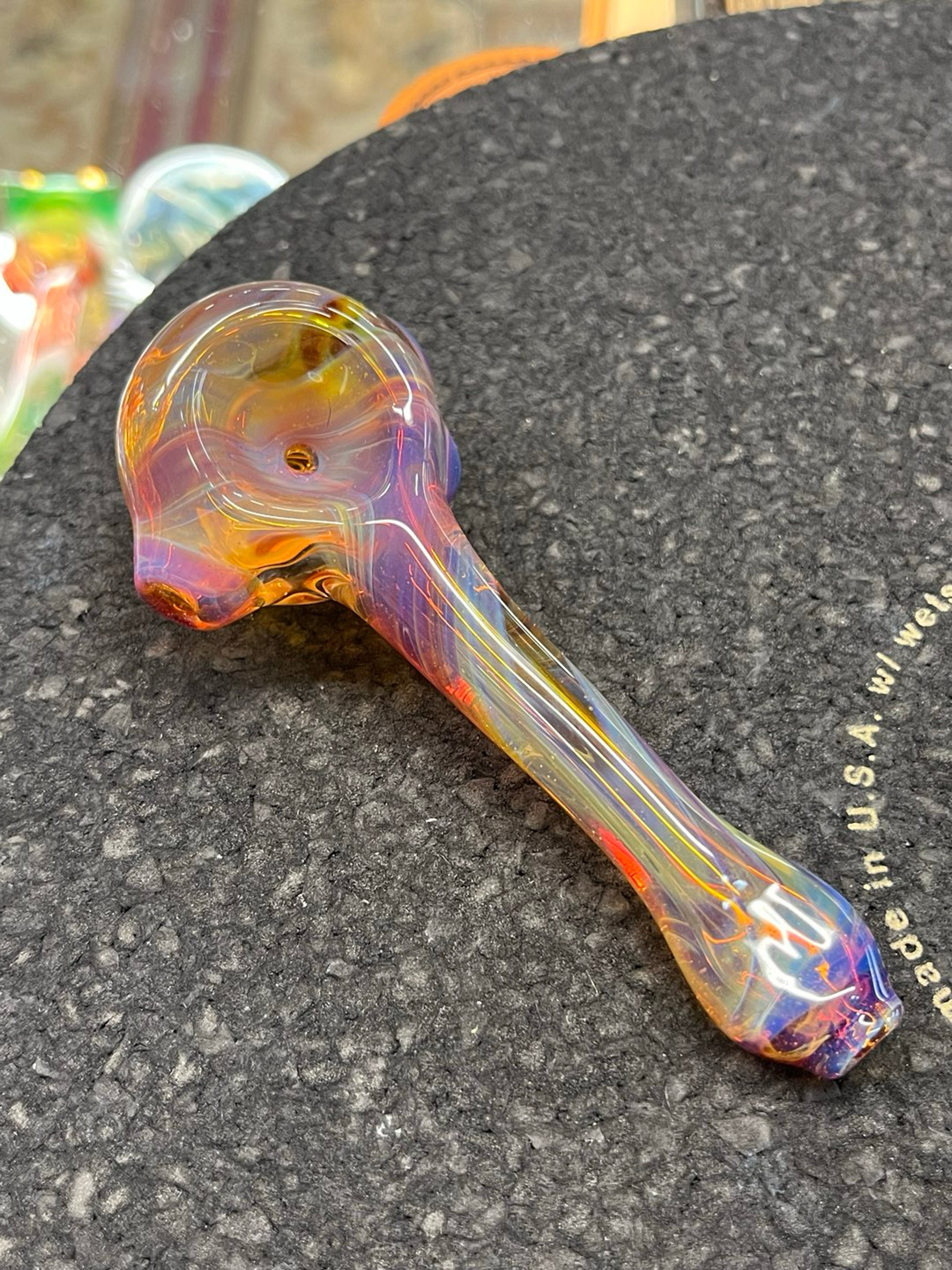Preview pic of Freeways Glass Art Sunrise Swirl Glass Pipe