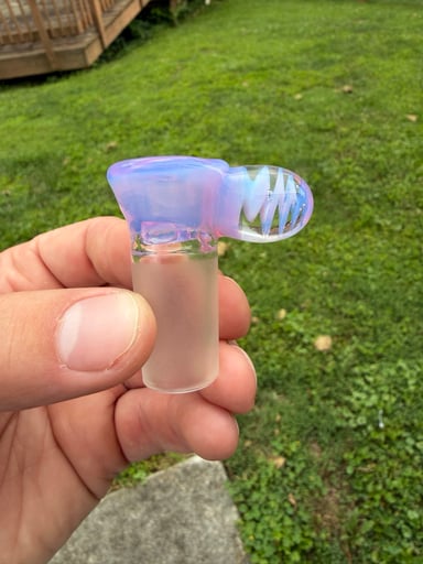 Preview pic of Beerdo glass pink slime 18mm slide with line work