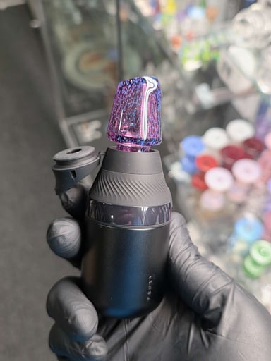 Preview pic of HappyTime Glass Core Mouthpiece Gold Amethyst Cropal