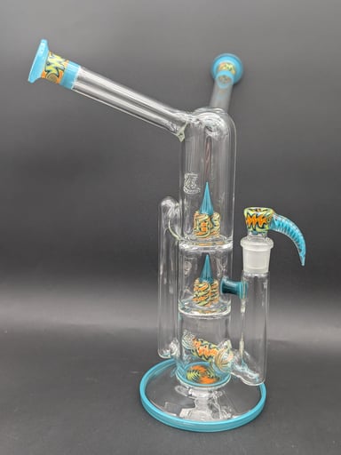 Preview pic of 2K GLASS DOUBLE MOUTH TREECYCLER WIGWAG BONG