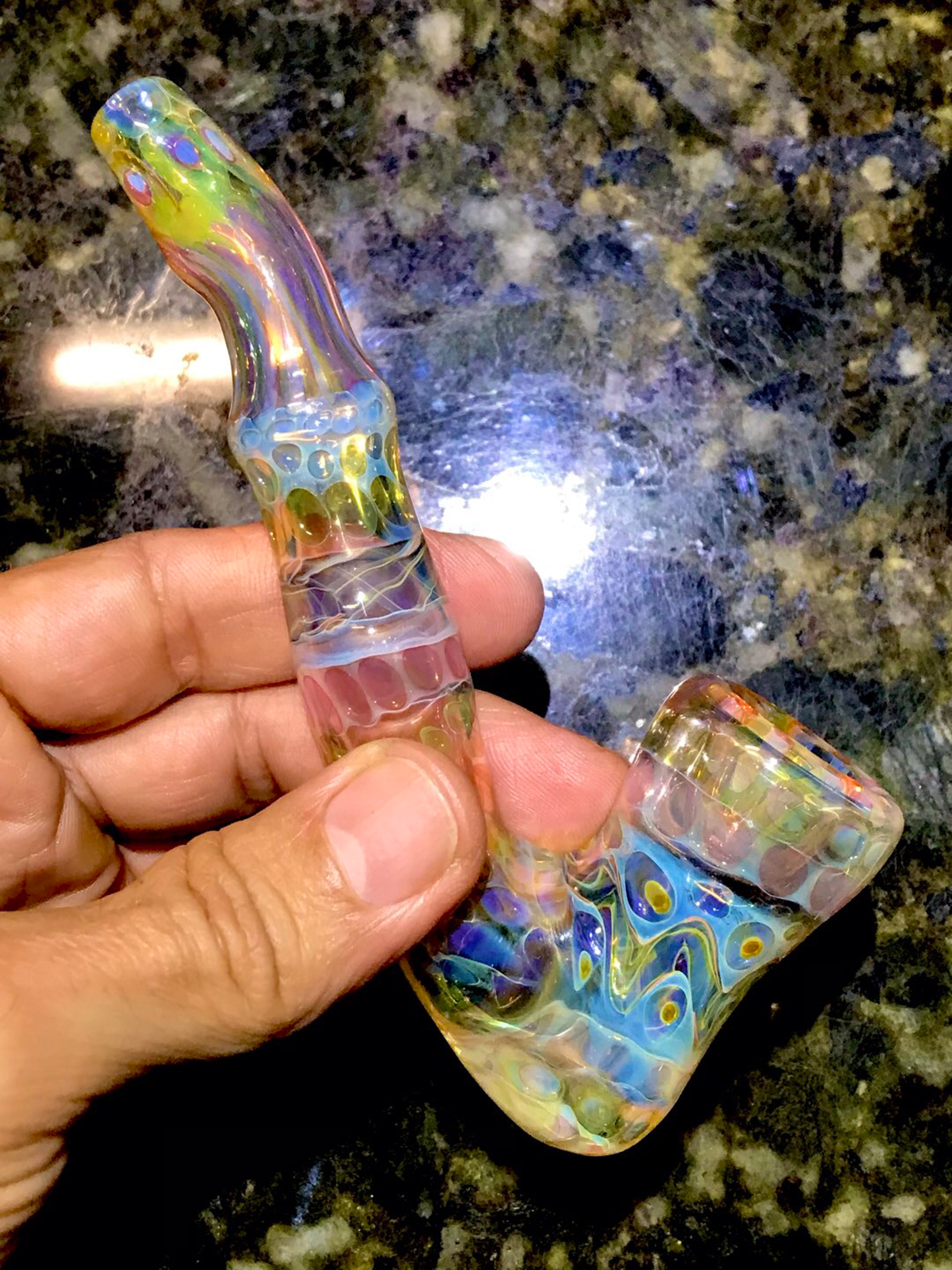 Preview pic of Mike Maytin OG Sherlock Silver & Gold Fumed Glass Pipe