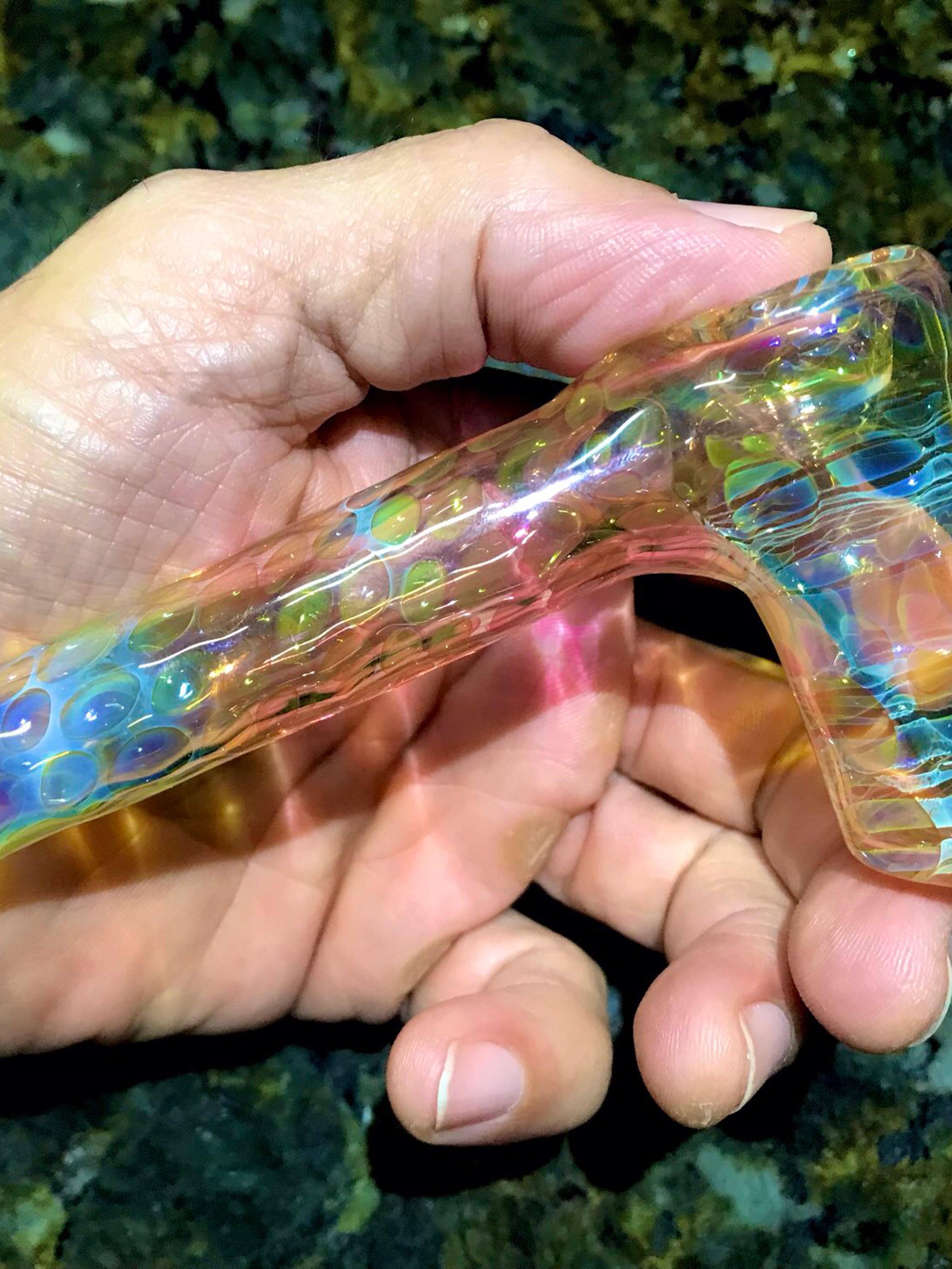 Preview pic of Mike Maytin OG Mini Hammer Gold & Silver Fumed Glass Pipe