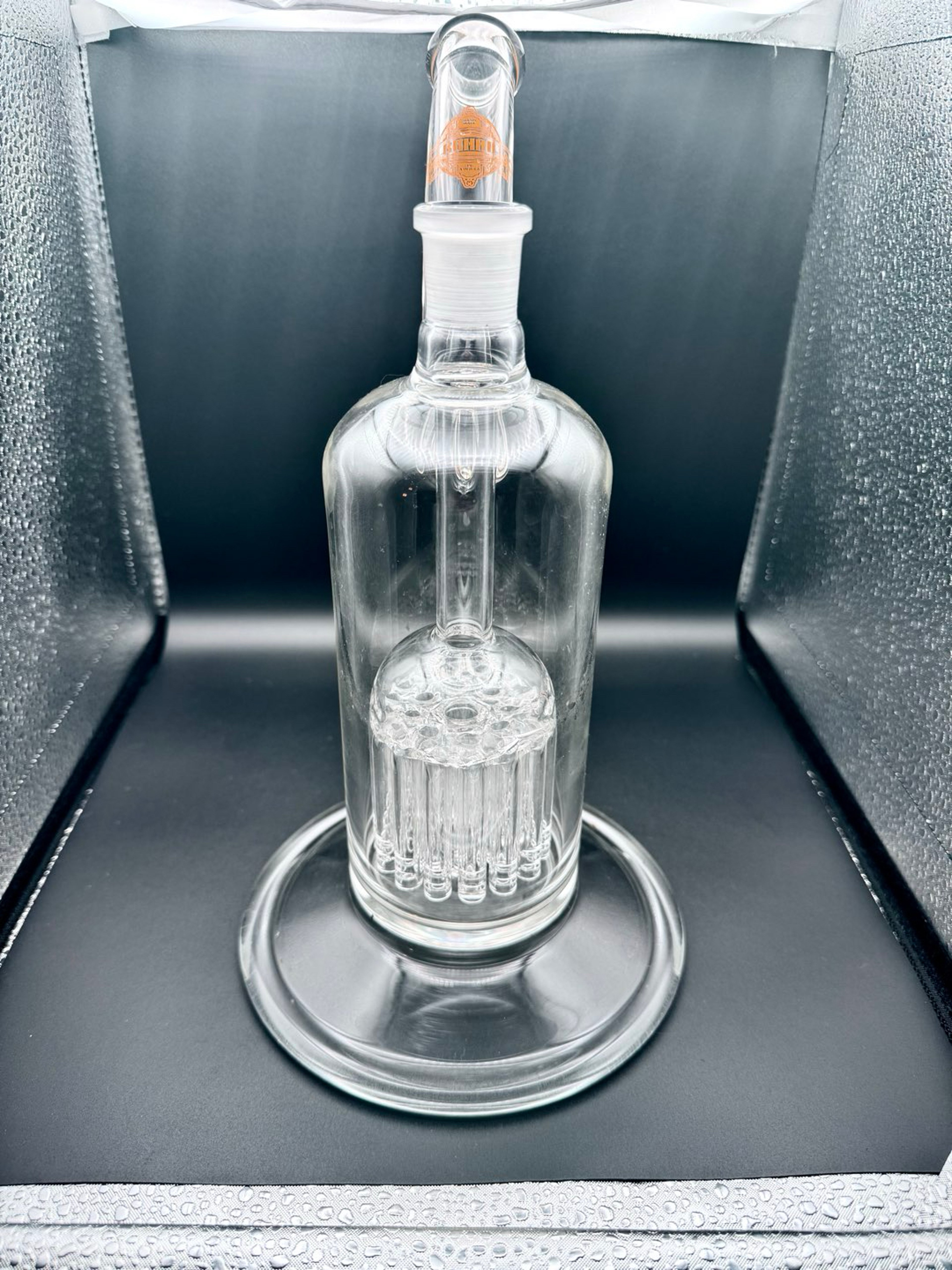 Preview pic of Rehab Glass Handmade in America Pipe Organ Perc Water Pipe (Clear Scientific Style)