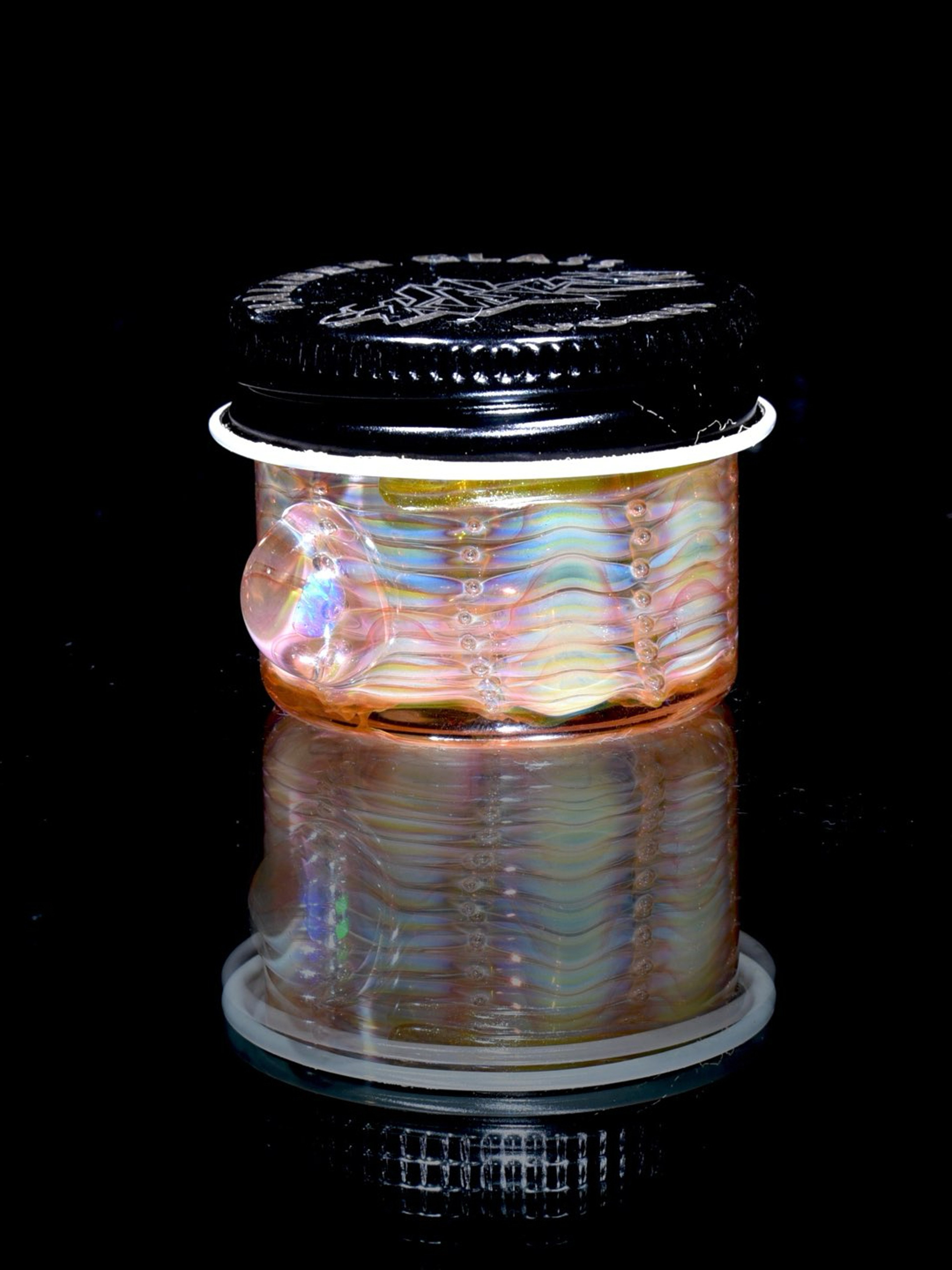 Kaliber Glass - Lidded Airtight Baller Jar -  Wrap & Rake w/ Opal attachment image 0