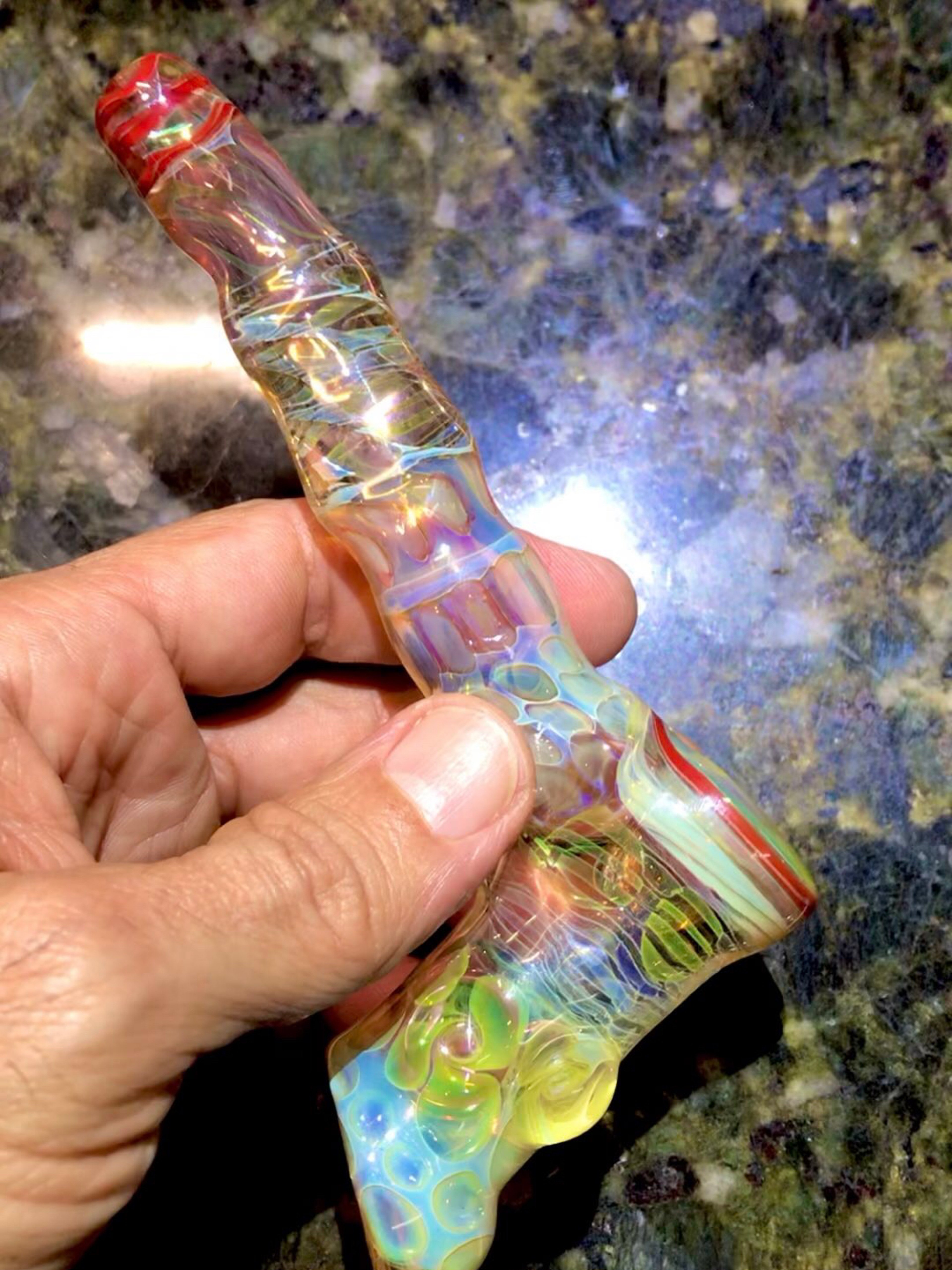 Preview pic of Mike Maytin Signature Design Hybrid Sherlock OG Gold & Silver Fumed Glass Pipe