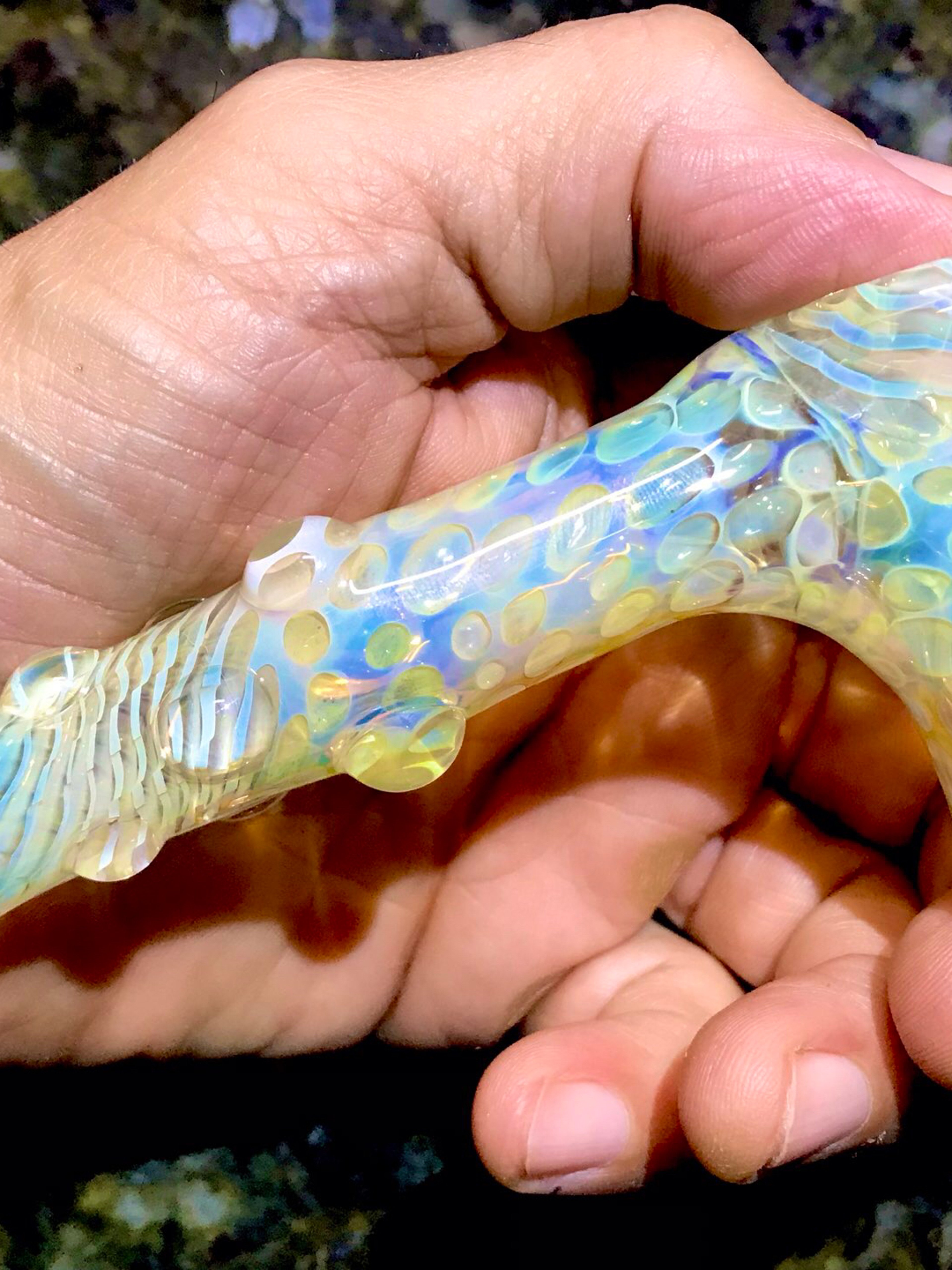 Preview pic of Mike Maytin Mini ‘Sugaree’ Series OG Silver Fumed Glass Pipe