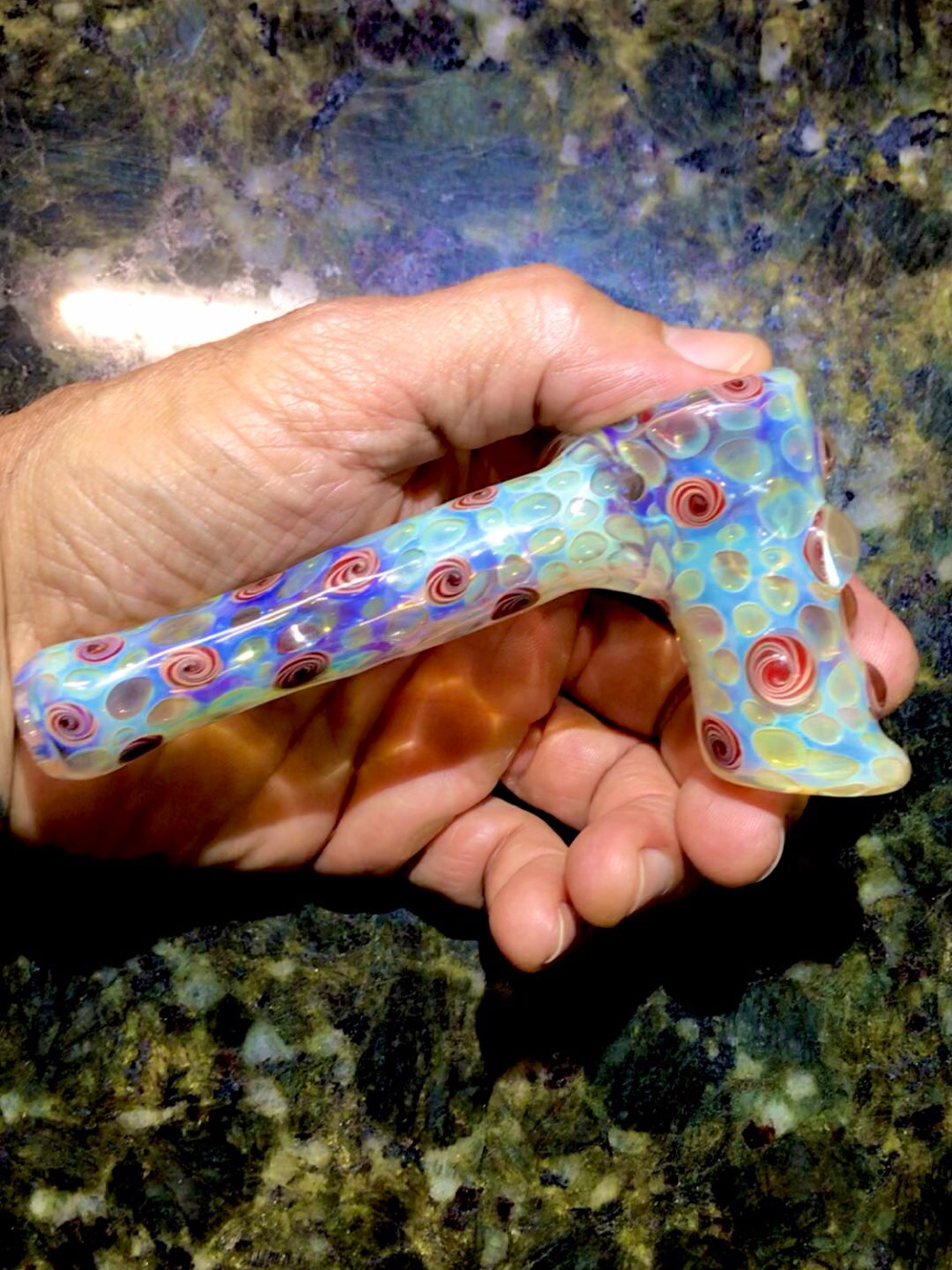 Preview pic of Mike Maytin ‘must have been the roses’ Series Mini Hammer Silver Fumed Hammer Glass Pipe