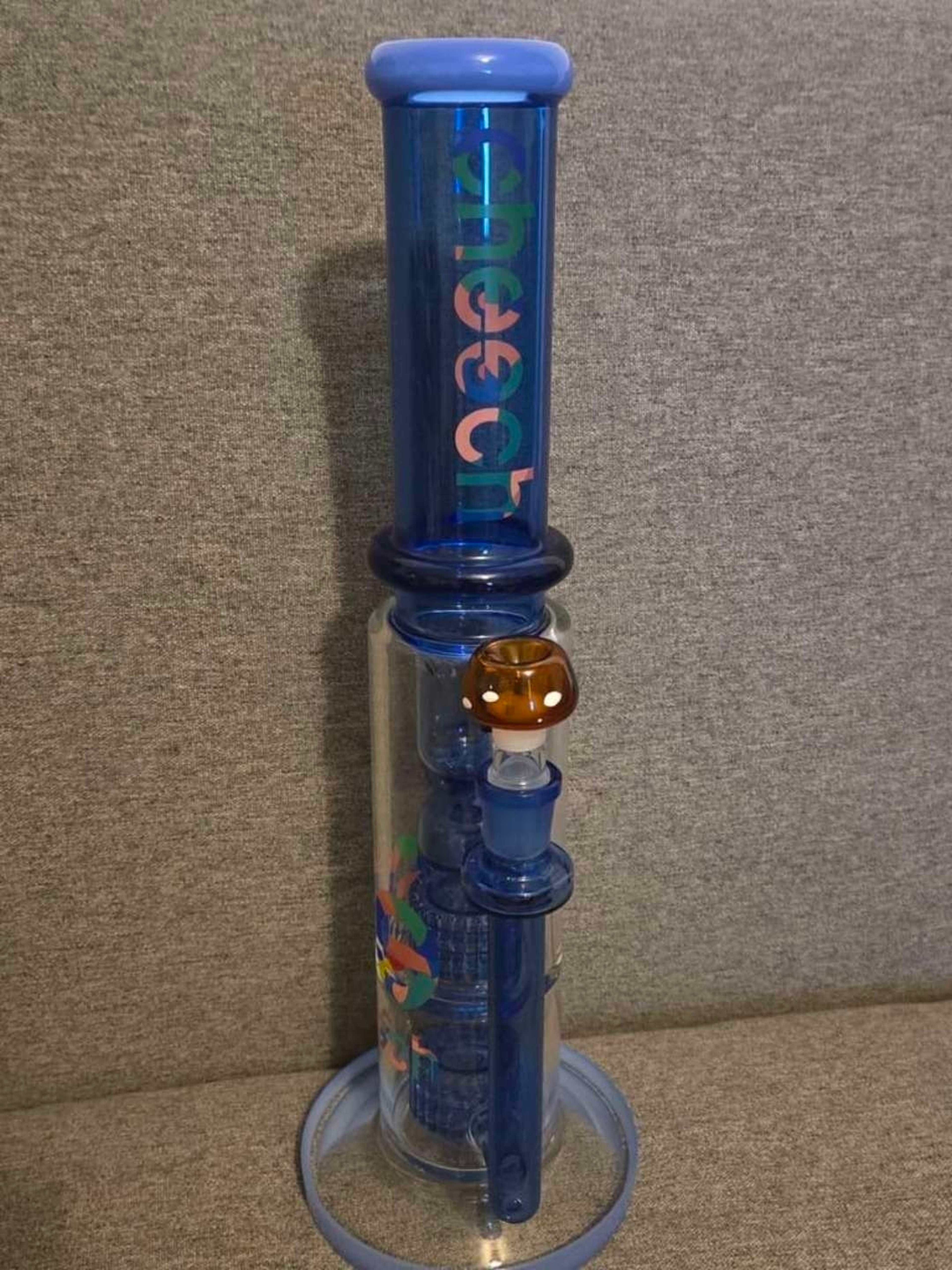 Preview pic of Cheech Glass 16" Double Matrix Recycler - Cobalt Blue (Used)