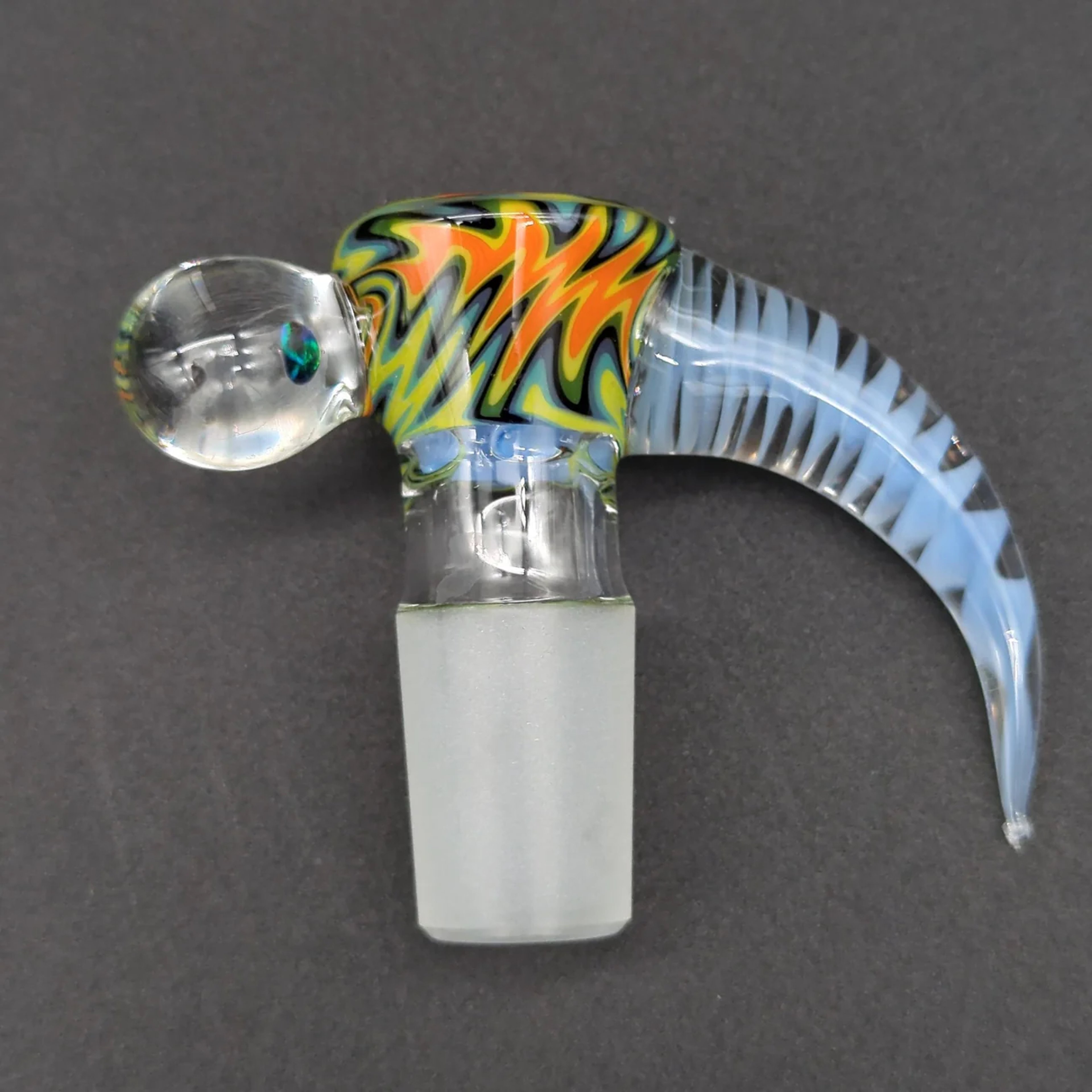 2K GLASS 18MM SCREENED 4 HOLE SLIDES W/ BLACK OPAL image 0