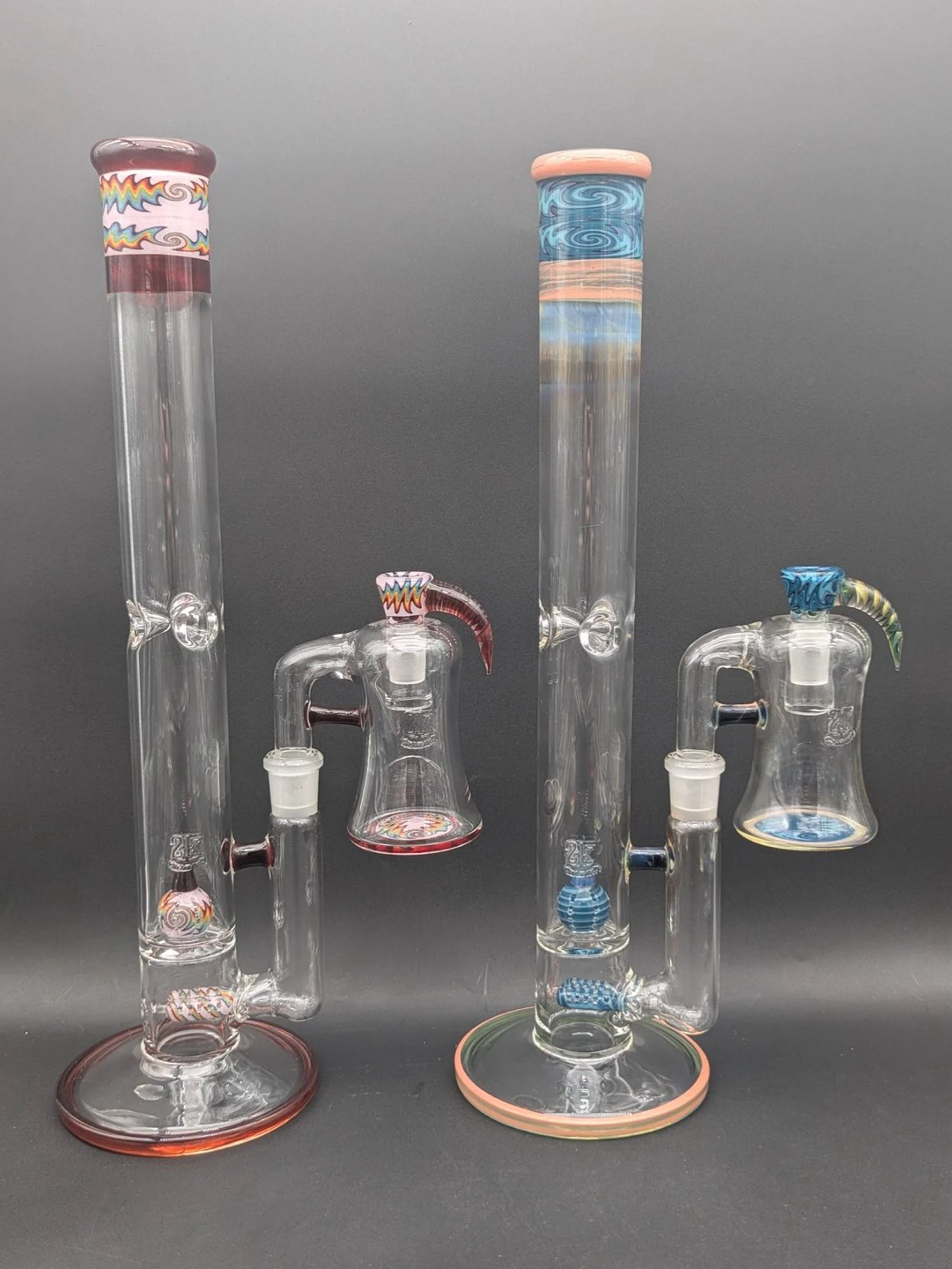 2K GLASS WORKED BONG SET W/ ASH CATCHER image 0