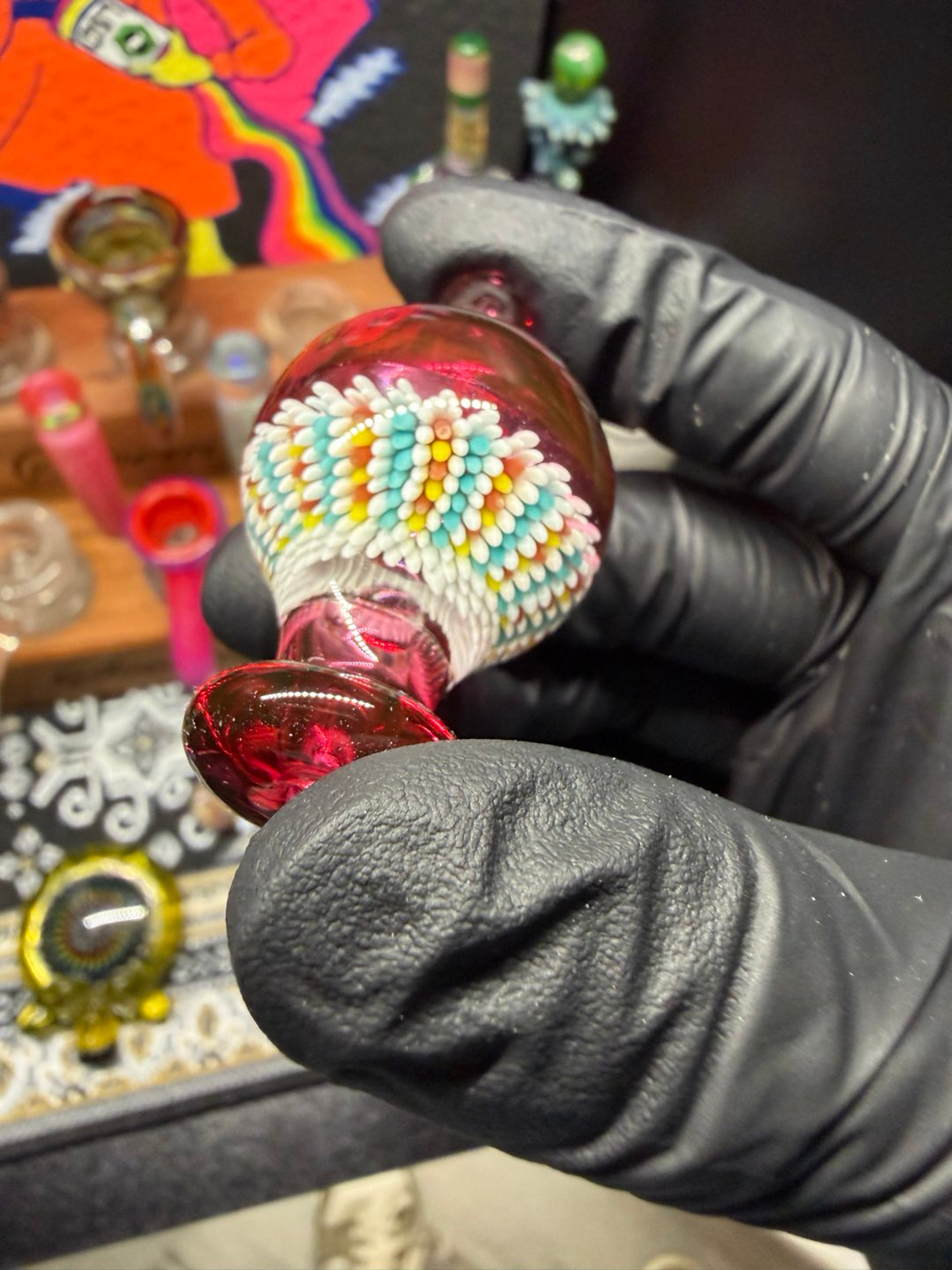 Preview pic of Steve H Gold Ruby dot work 30mm cap