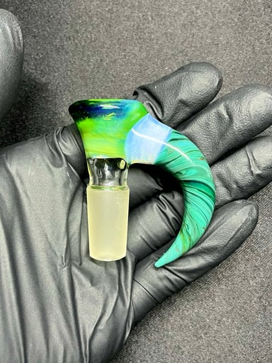 Preview pic of Plantphibian/Secret White/Opaque Aqua/UV Citrine 14mm slide