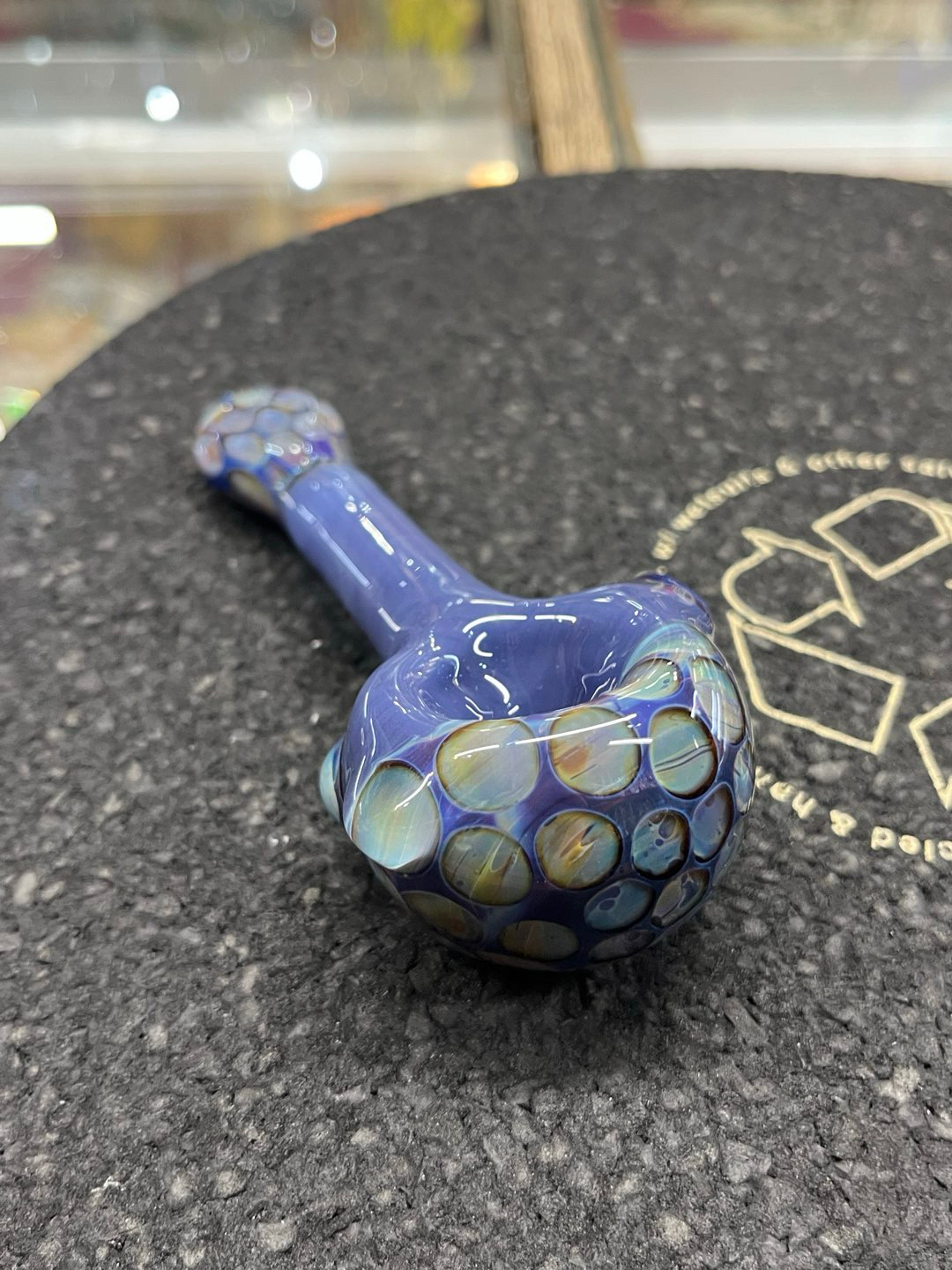 Preview pic of Freeways Glass Art Purple Bubble Trap Pipe