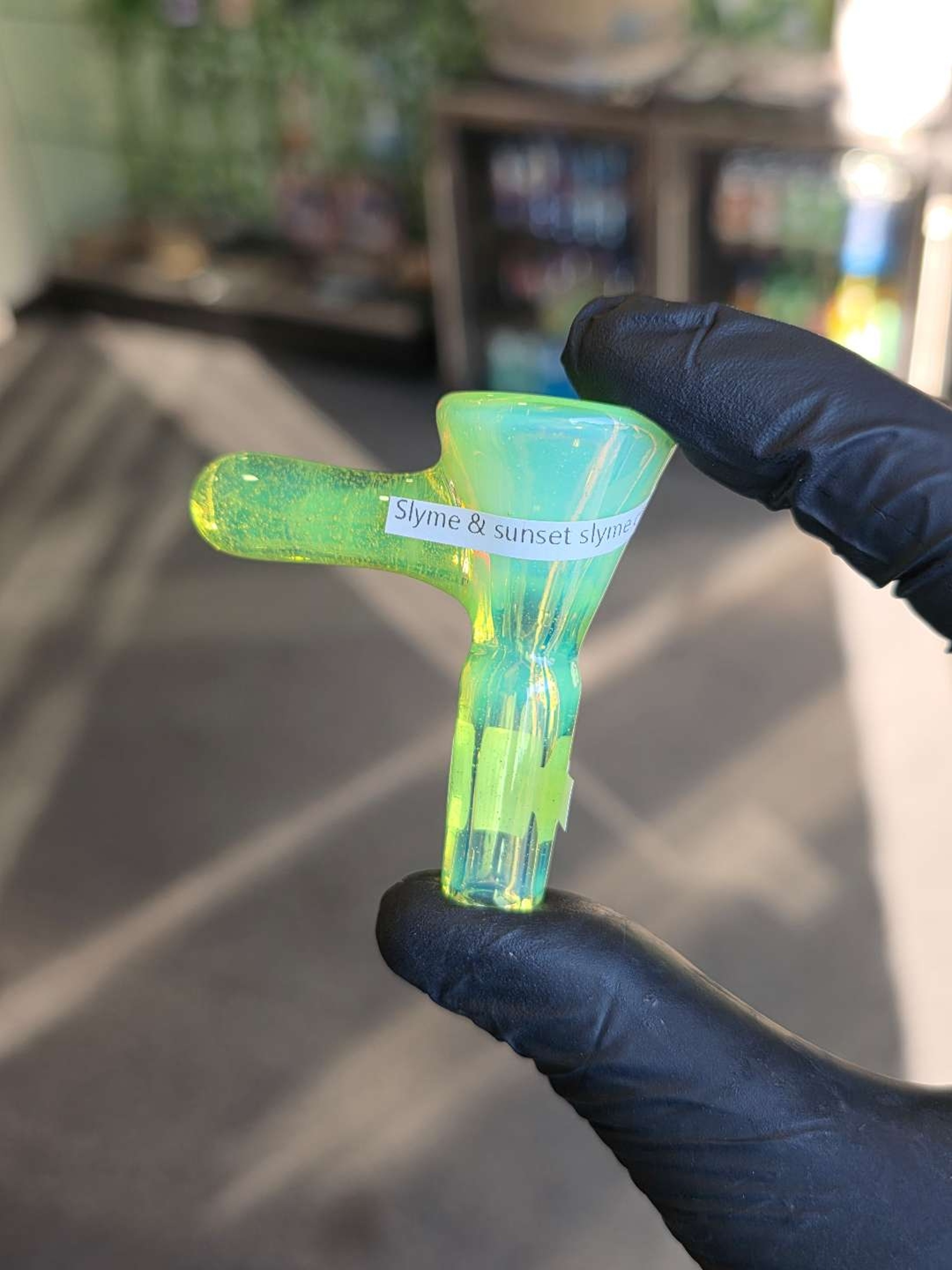 Preview pic of Happy Time 14mm Single Hole Slide Slyme & Sunset Slyme CFL