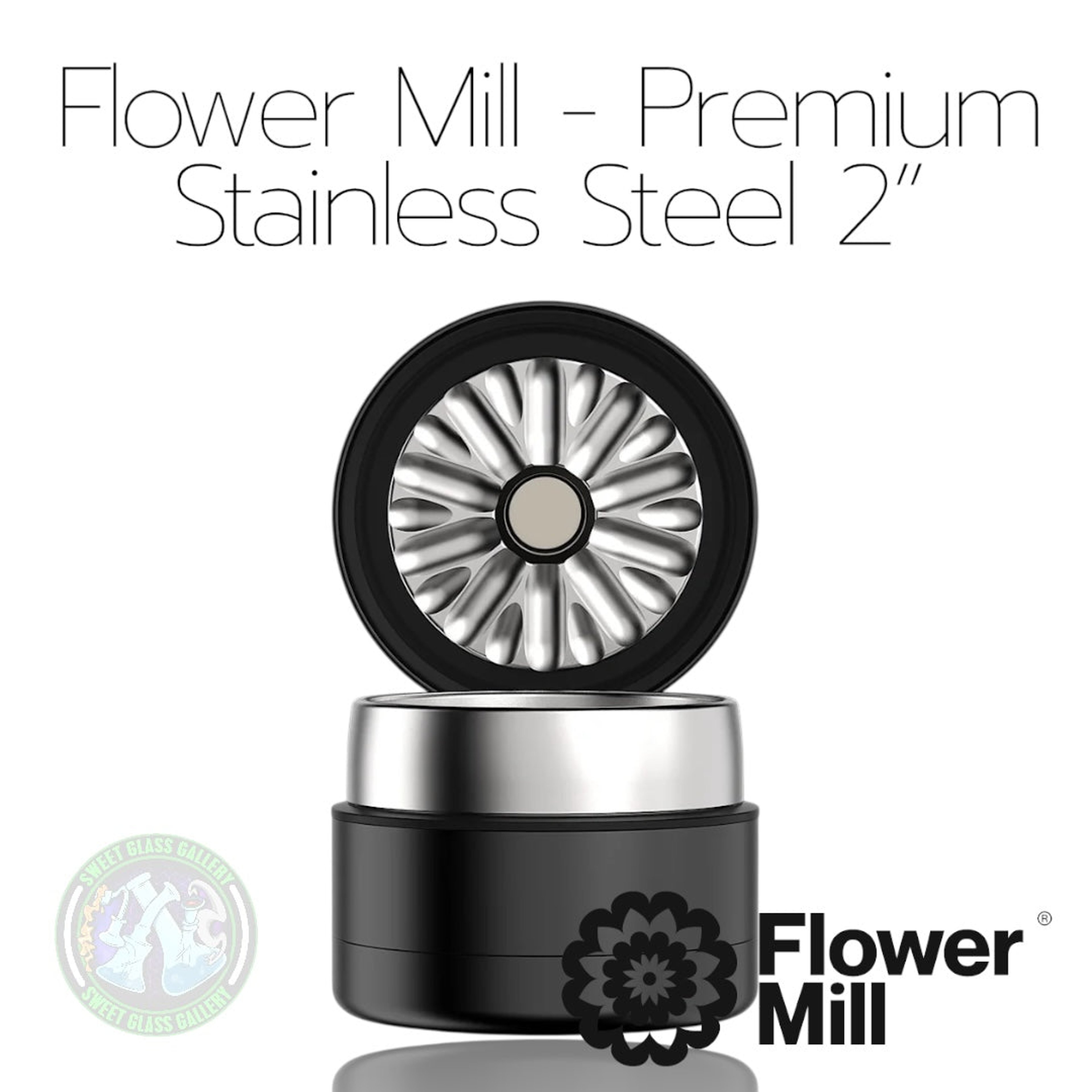 Flower Mill - Premium Series - Stainless Steel 2” image 0