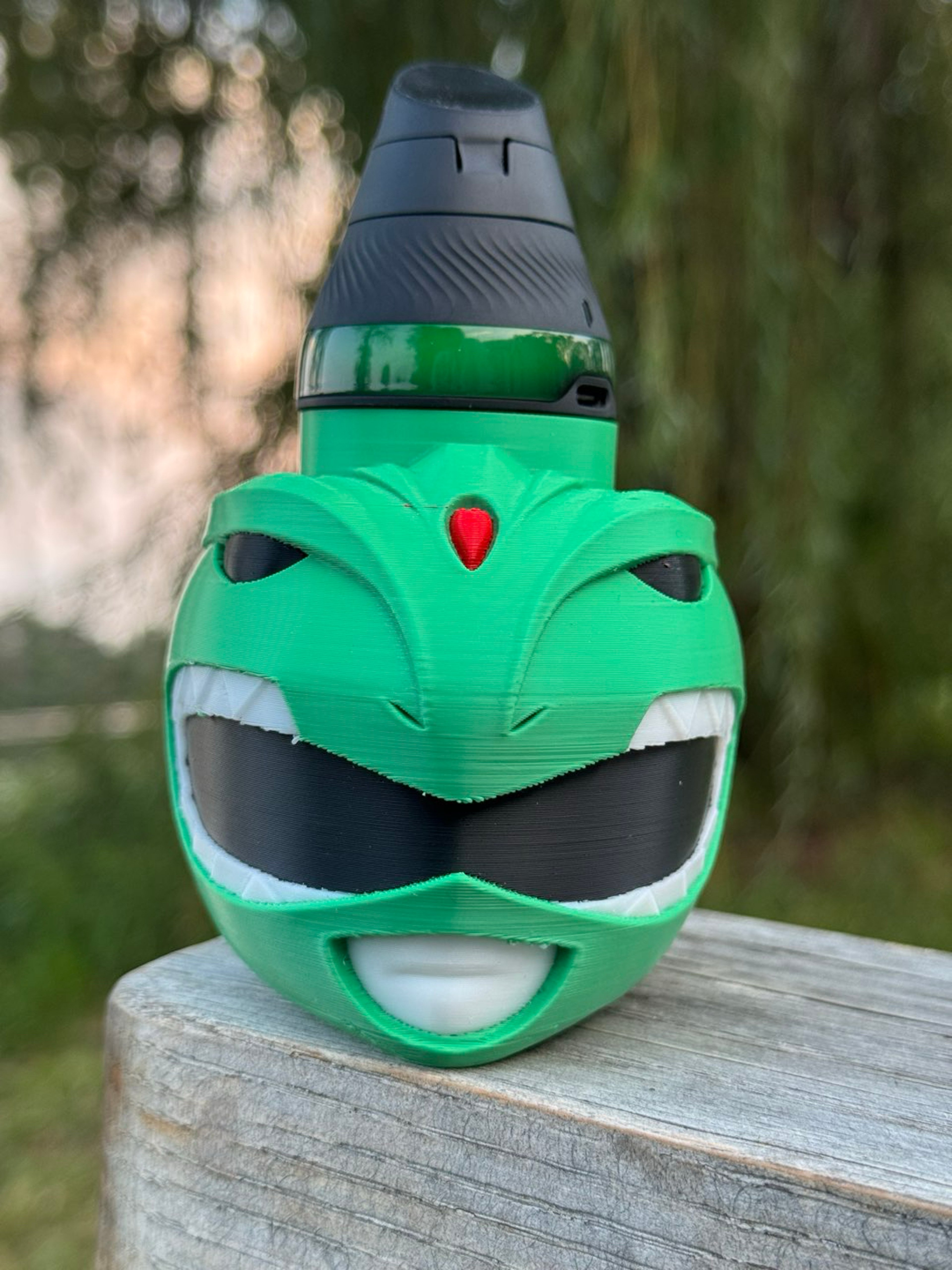 Preview pic of 3d printed green ranger helmet base for the proxy core
