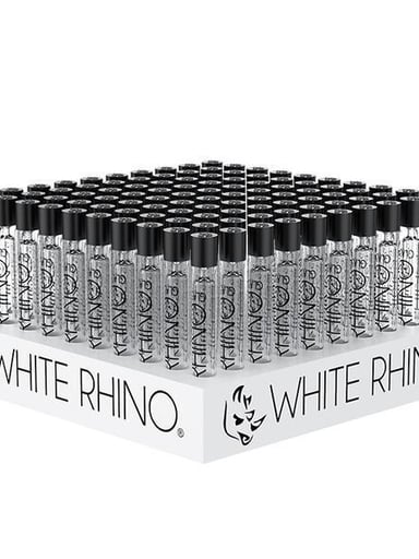 Preview pic of 100 ct White Rhino Chillum Black Cap