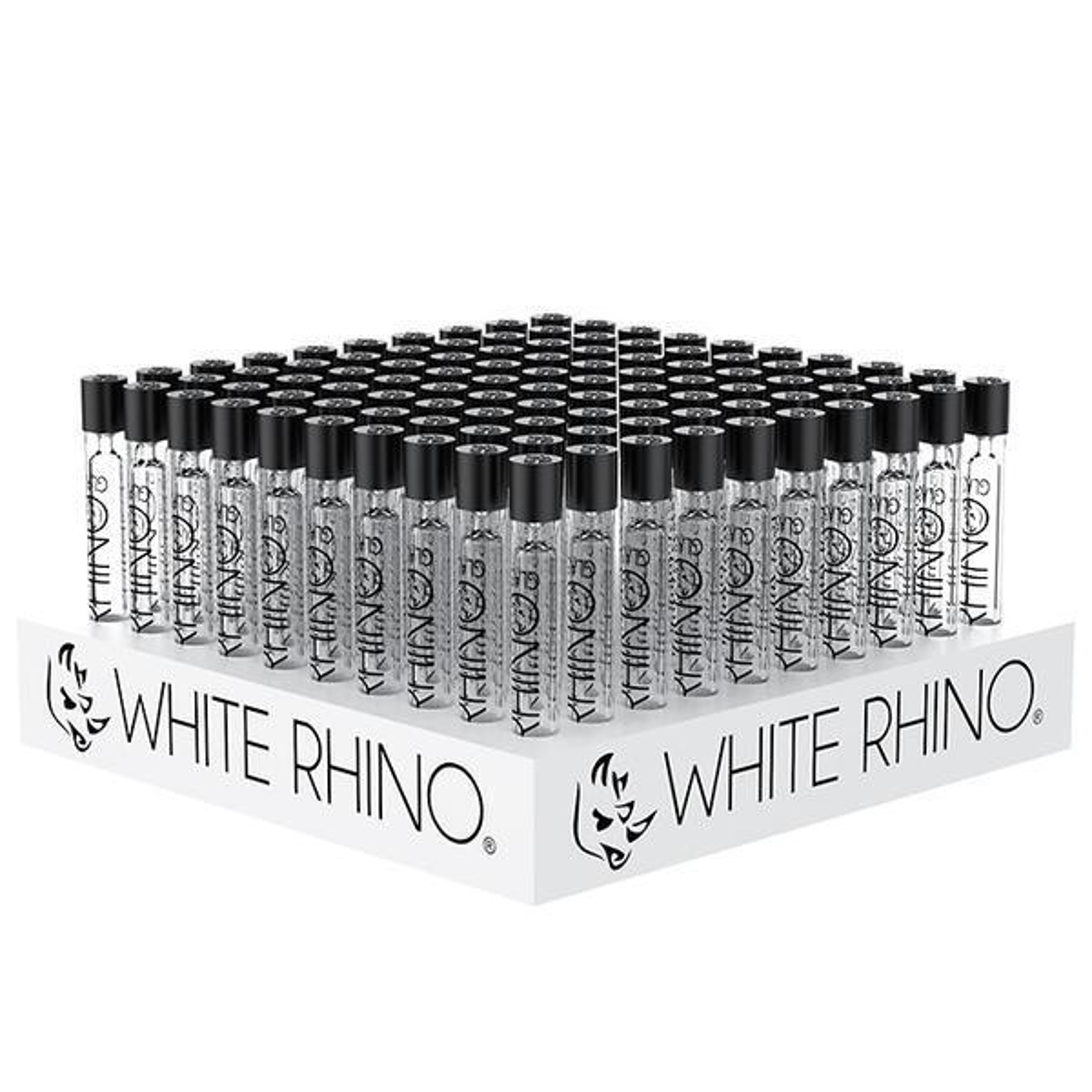 100 ct White Rhino Chillum Black Cap image 0