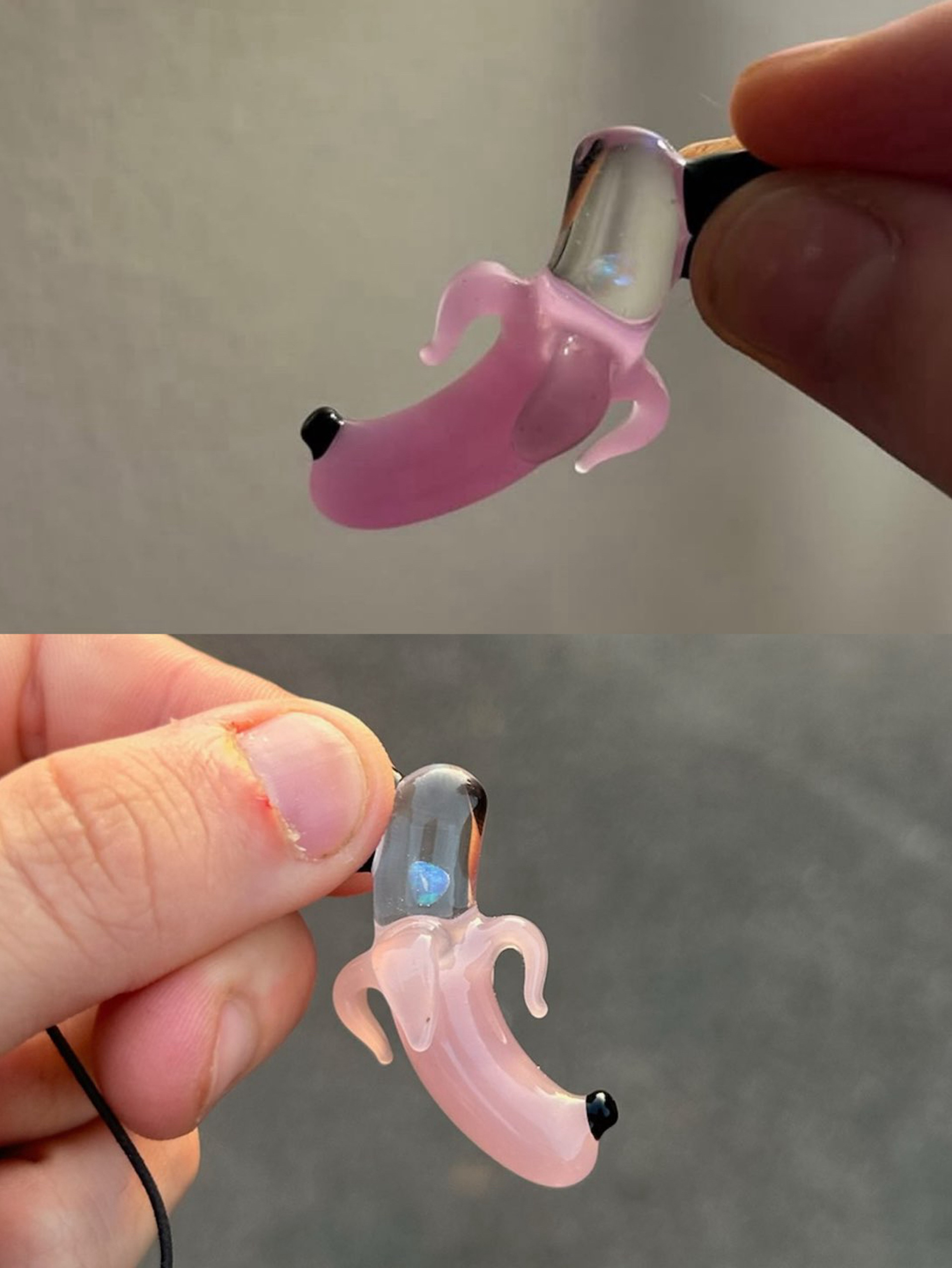 CFL Opal Banana Pendant Dippy Glass image 0
