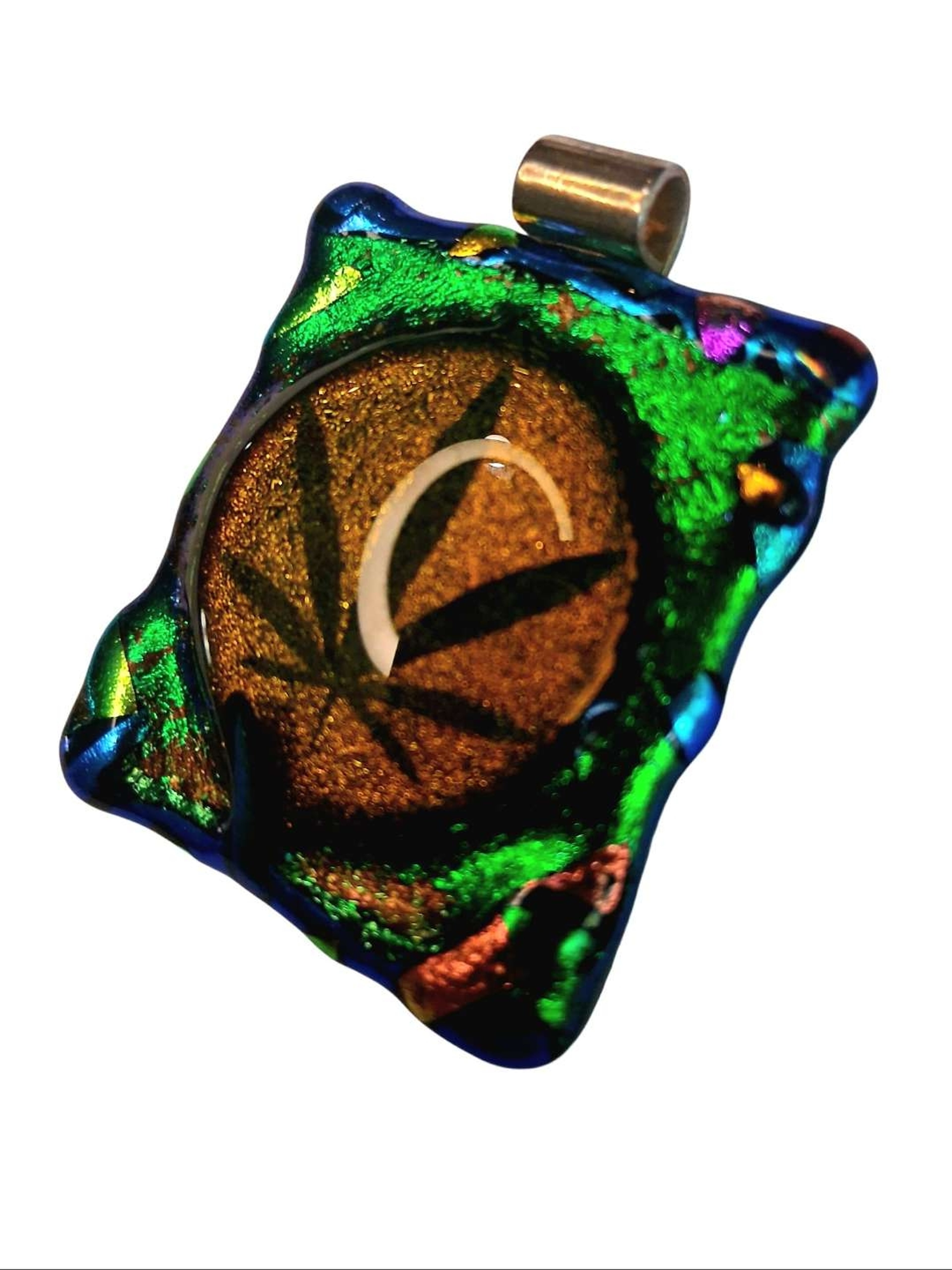 Preview pic of Dicroic Fused Glass Pendat Necklace