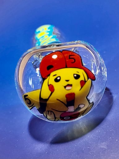 Preview pic of Tokemon Pokemon Pikachu custom vinyl arr 5” glass pipe.  Can personalize!!