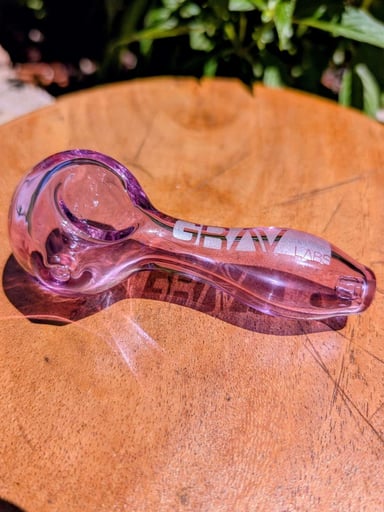 Preview pic of GRAV Purple Glass Tobacco Spoon Pipe Hand Pipe