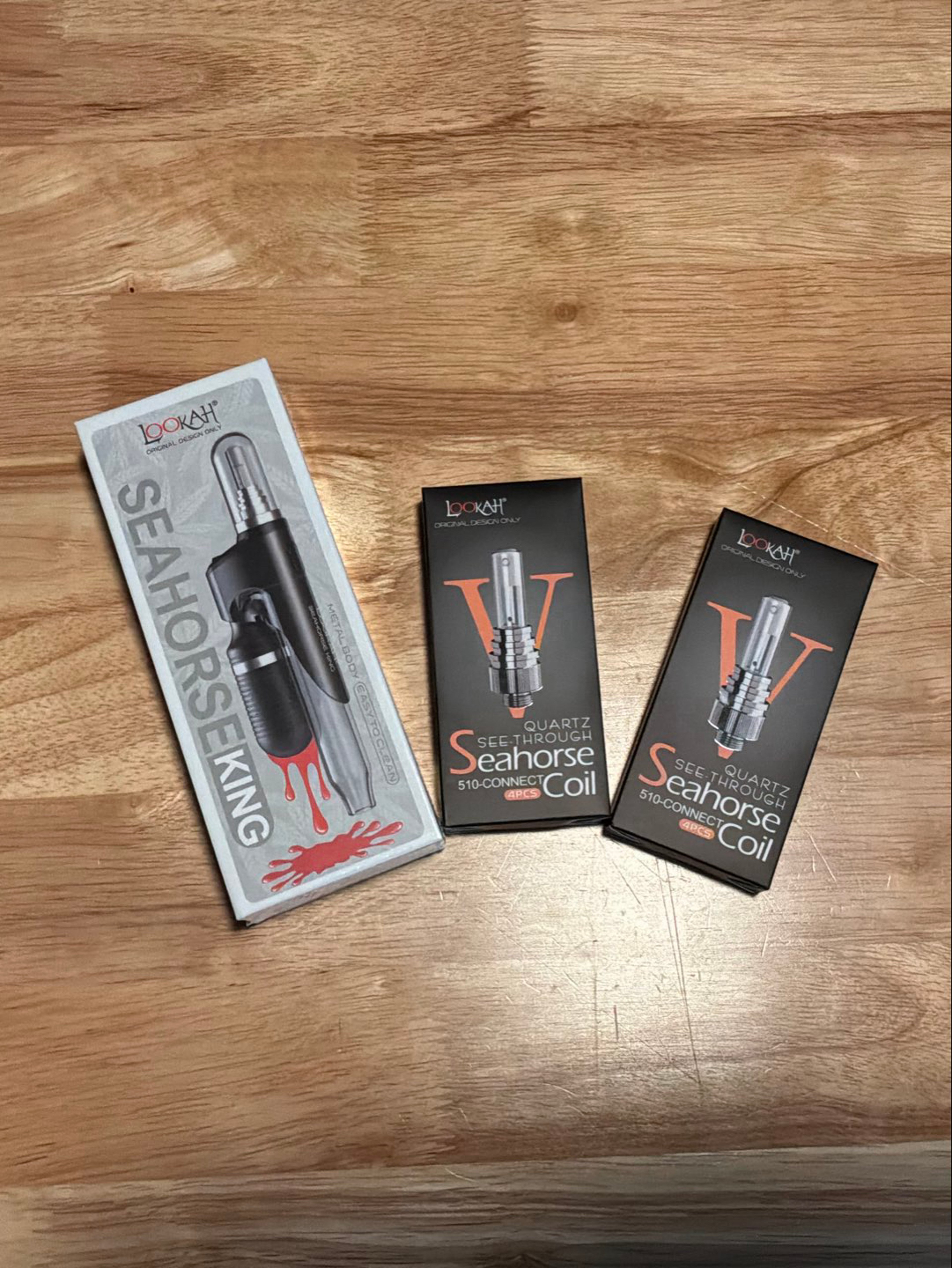 Preview pic of Lookah Seahorse King with 2 Packs V-Coils Tips