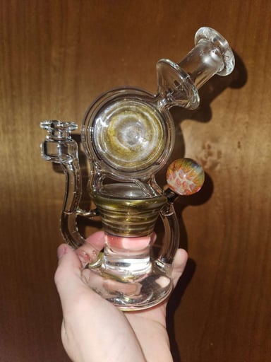 Preview pic of Wood grain tech Disk recycler collab with ZAGlassart