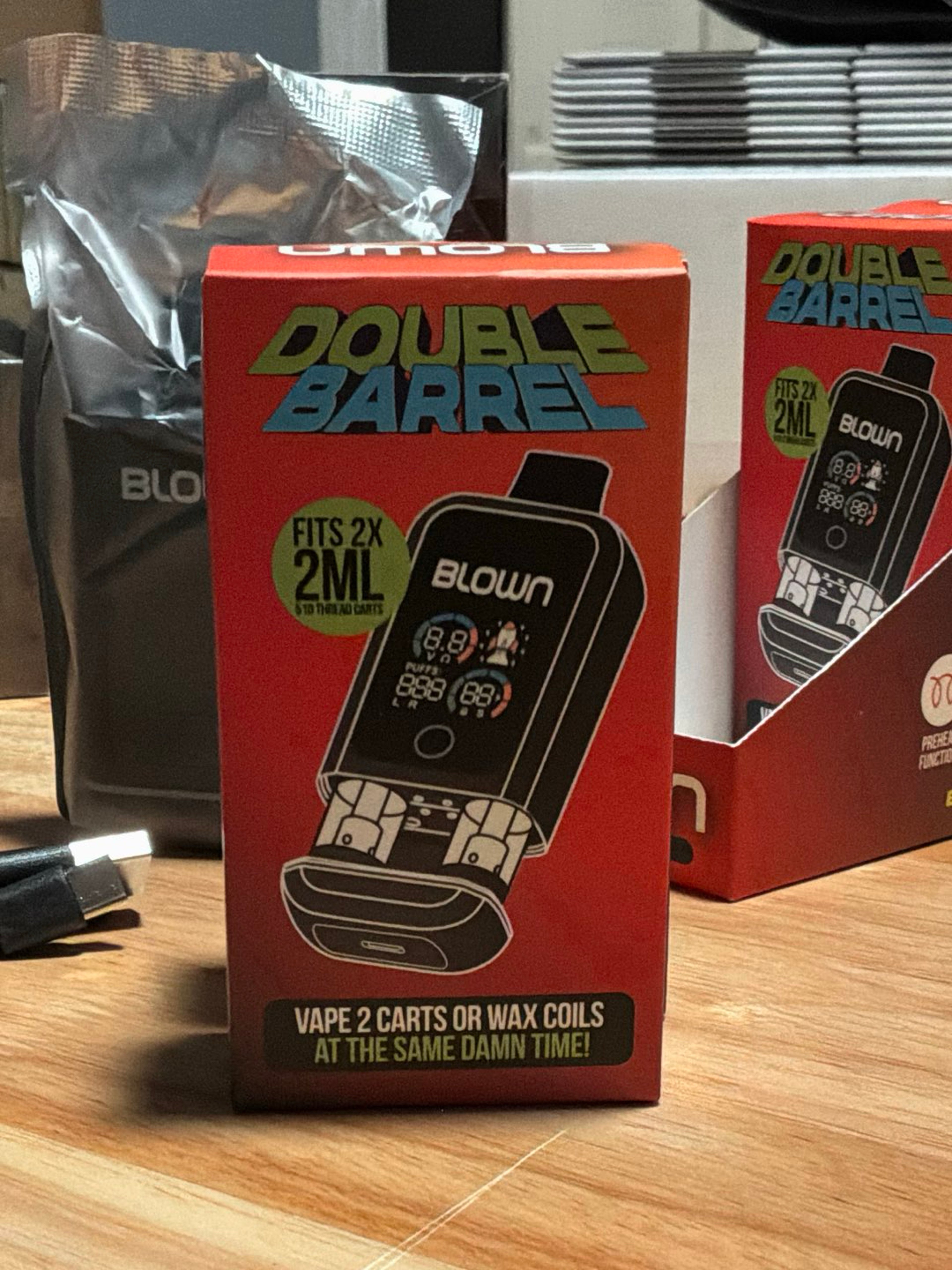 Preview pic of Blown Double Barrel 2 Carts or Wax Coils at the same time!
