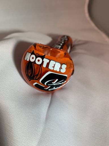 Preview pic of Chase Elliot hooters nascar 5” custom glass pipe spoon.  Personalized #9