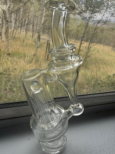 Preview pic of IRIDESCENT GLASS: CLEAR ENCASED OPAL RBR PUFFCO PEAK ATTACHMENT